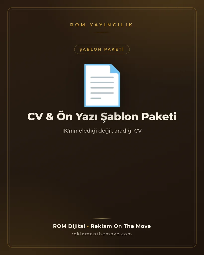 CV & Ön Yazı Şablon Paketi — ROM Yayıncılık kapak görseli