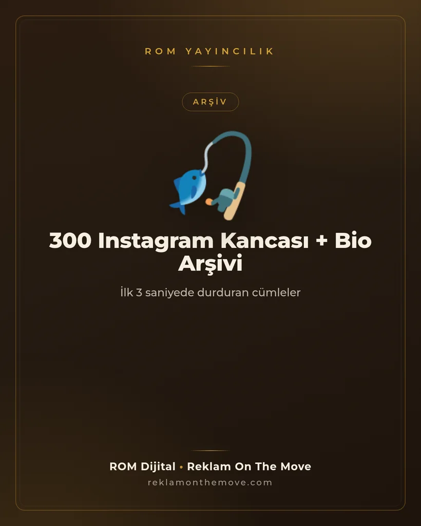 300 Instagram Kancası + Bio Arşivi — ROM Yayıncılık kapak görseli