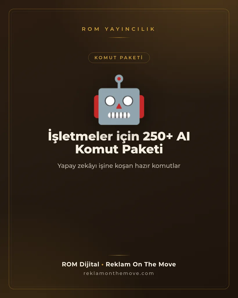 İşletmeler için 250+ AI Komut Paketi — ROM Yayıncılık kapak görseli