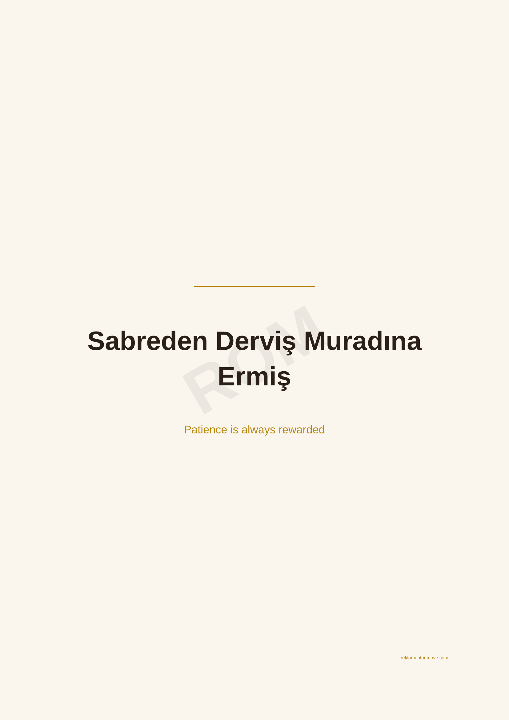Sabreden Derviş Muradına Ermiş · Espresso — ROM dijital ürün önizlemesi (filigranlı)