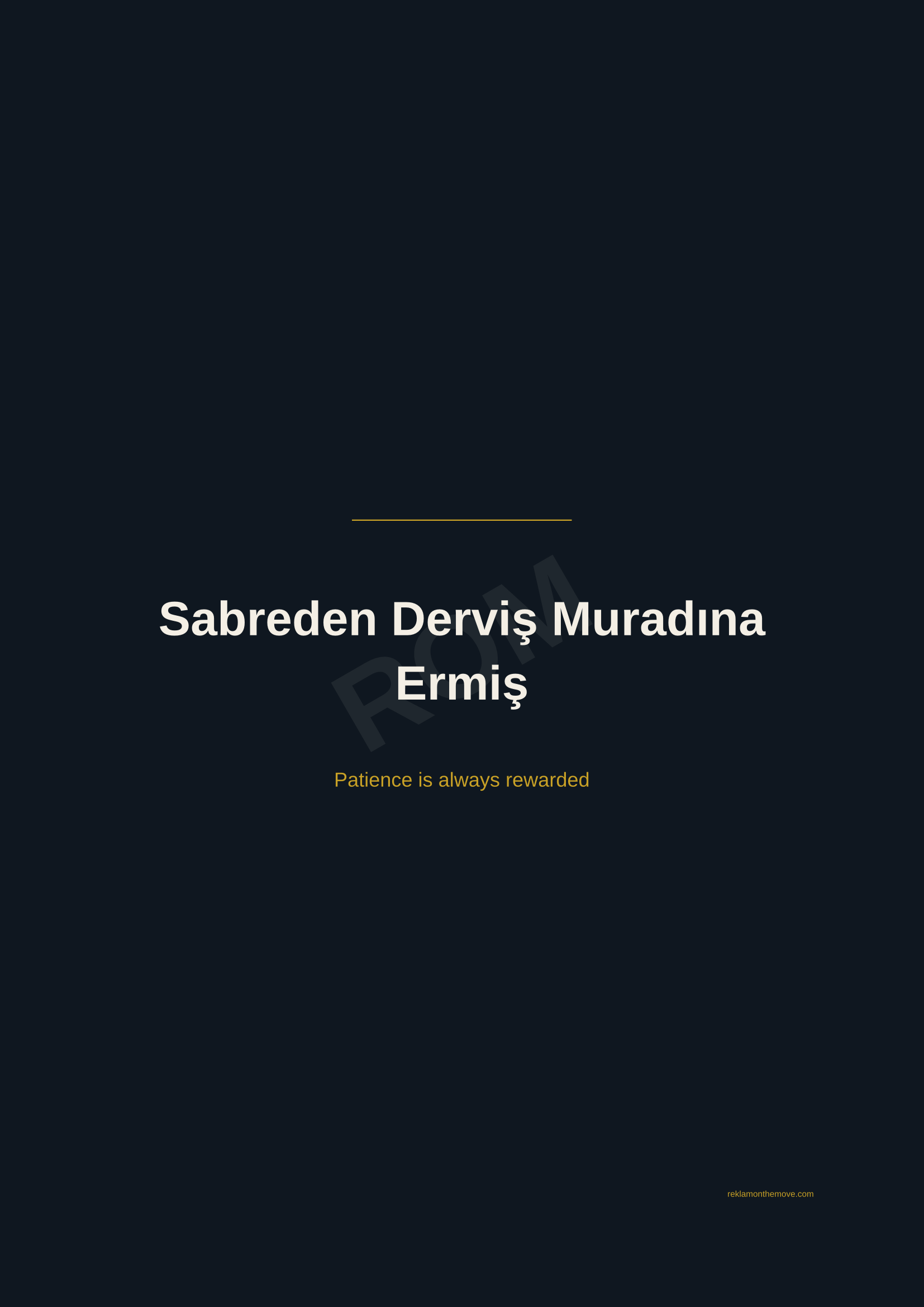 Sabreden Derviş Muradına Ermiş · Gece — ROM dijital ürün önizlemesi (filigranlı)