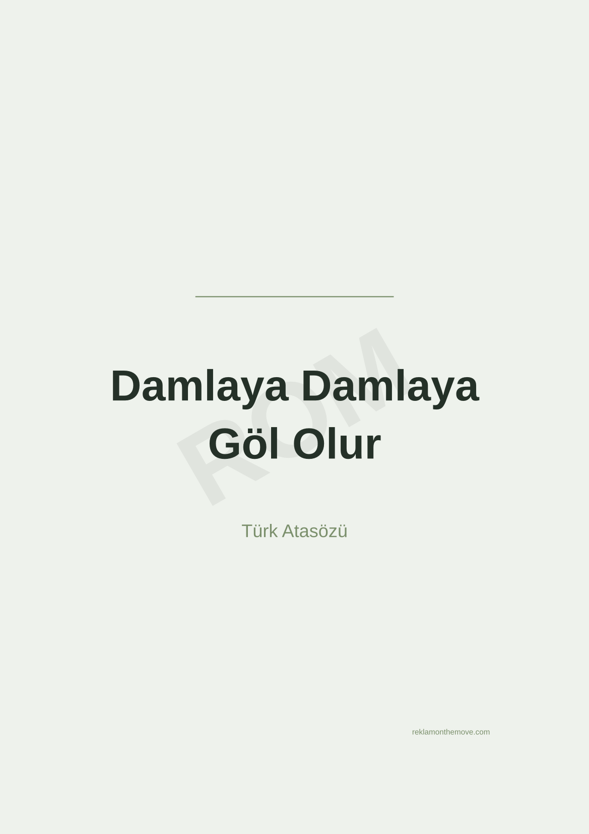 Damlaya Damlaya Göl Olur · Adaçayı · A3 — ROM dijital ürün önizlemesi (filigranlı)