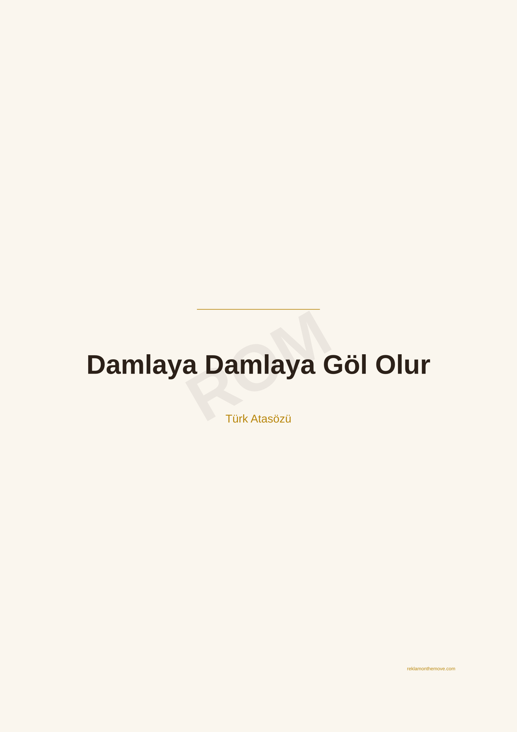 Damlaya Damlaya Göl Olur · Espresso · A2 — ROM dijital ürün önizlemesi (filigranlı)