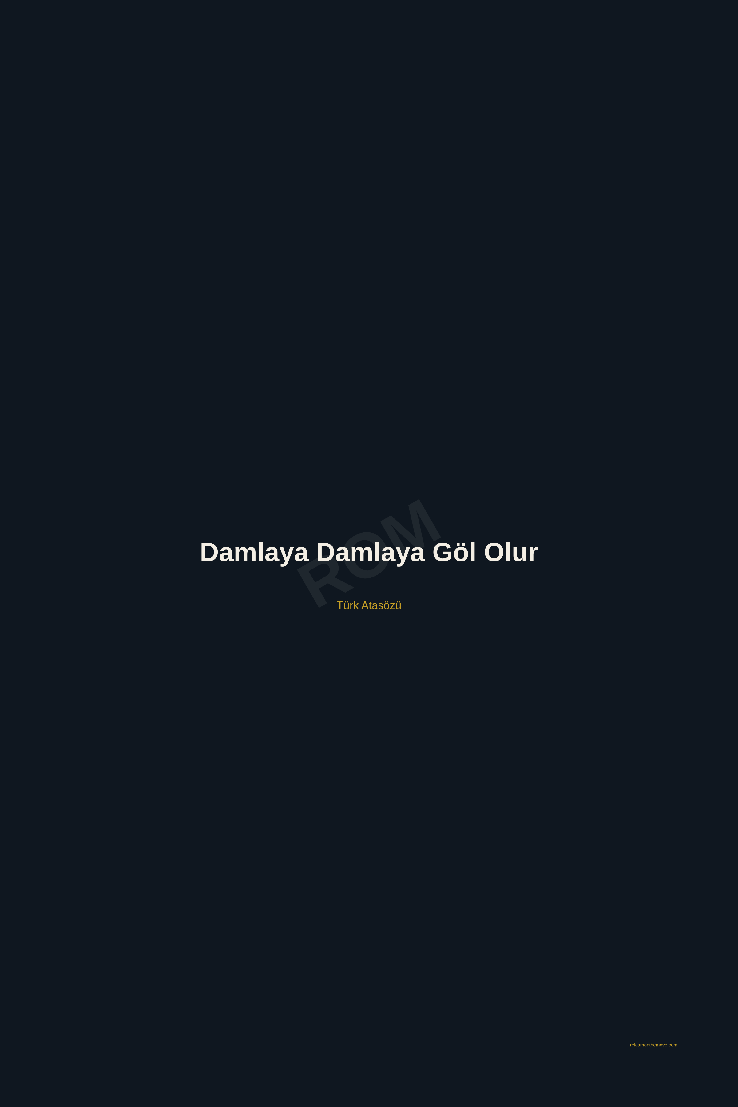 Damlaya Damlaya Göl Olur · Gece · 24×36" — ROM dijital ürün önizlemesi (filigranlı)