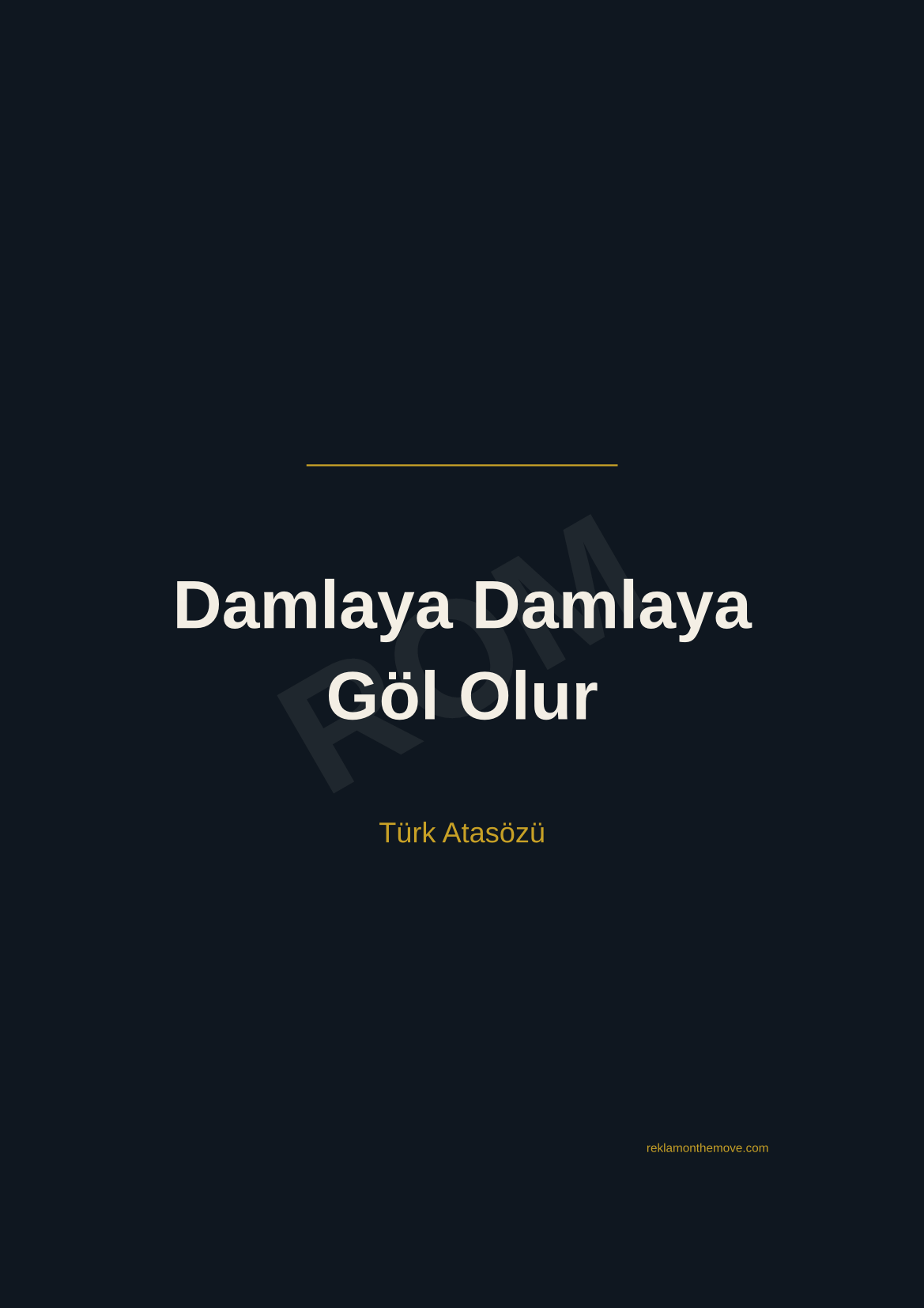 Damlaya Damlaya Göl Olur · Gece · A3 — ROM dijital ürün önizlemesi (filigranlı)