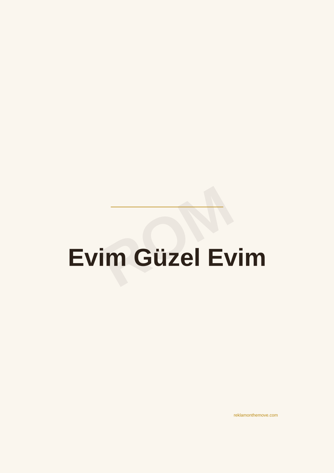Evim Güzel Evim · Espresso · A3 — ROM dijital ürün önizlemesi (filigranlı)