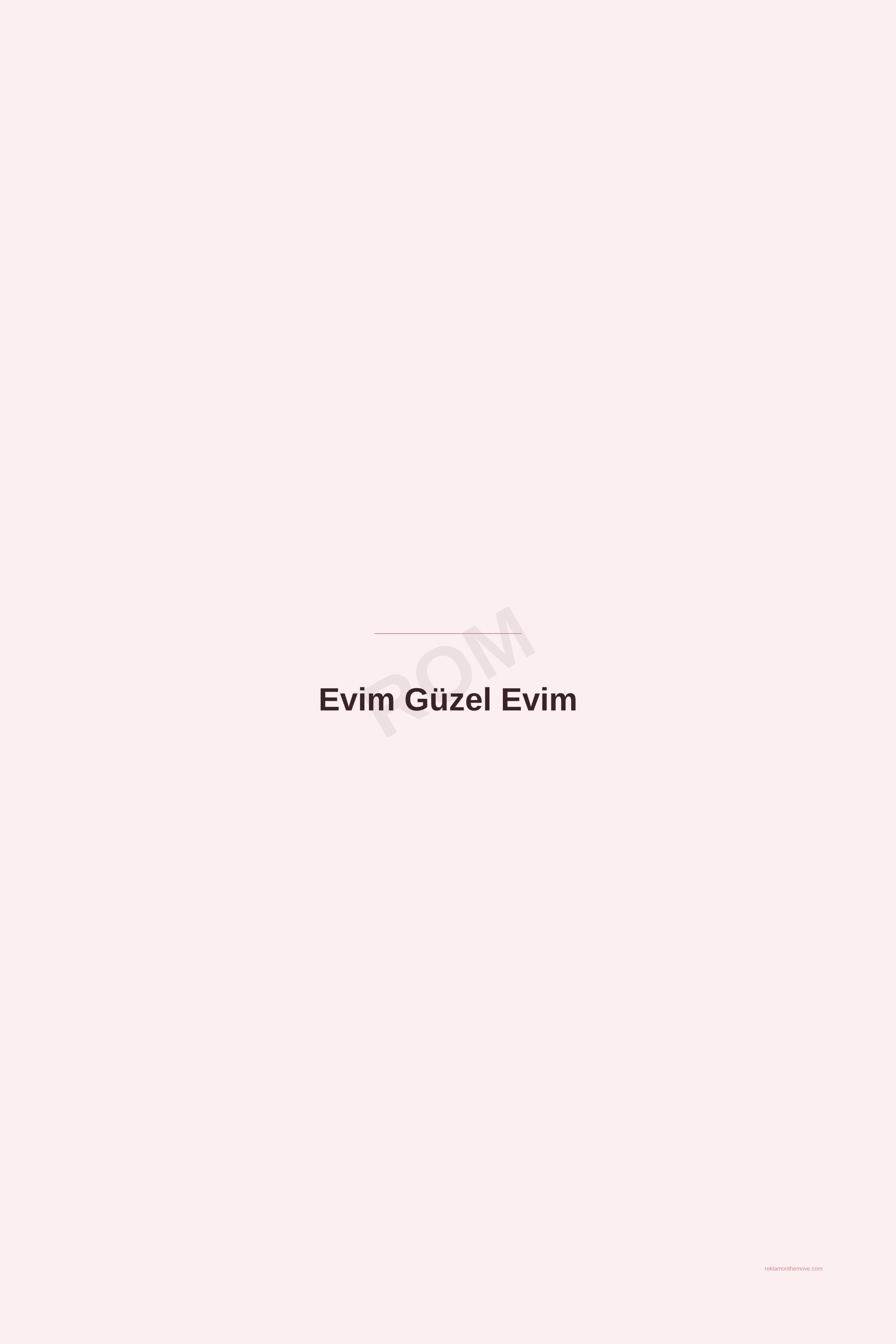 Evim Güzel Evim · Gül · 24×36" — ROM dijital ürün önizlemesi (filigranlı)