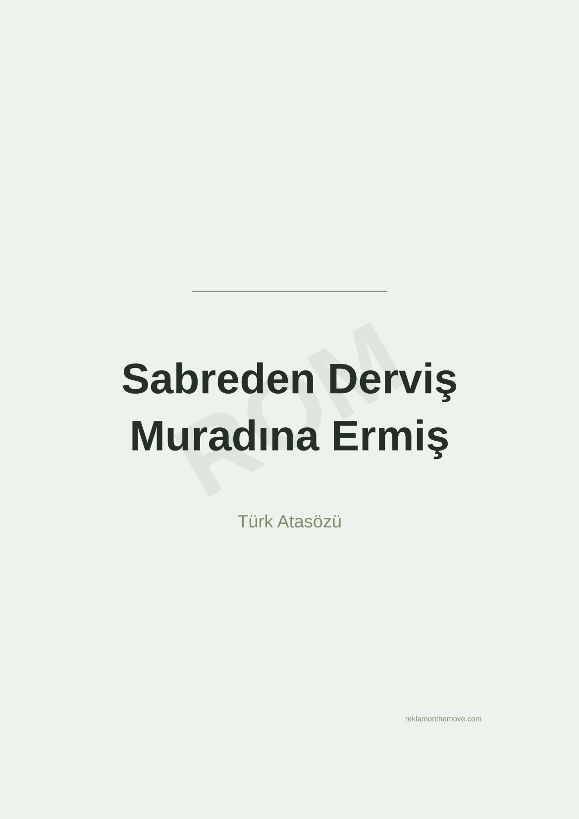 Sabreden Derviş Muradına Ermiş · Adaçayı · A3 — ROM dijital ürün önizlemesi (filigranlı)