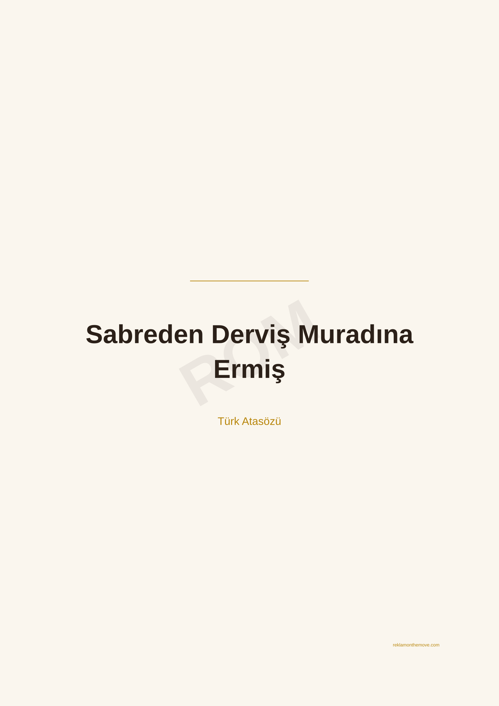 Sabreden Derviş Muradına Ermiş · Espresso · A2 — ROM dijital ürün önizlemesi (filigranlı)