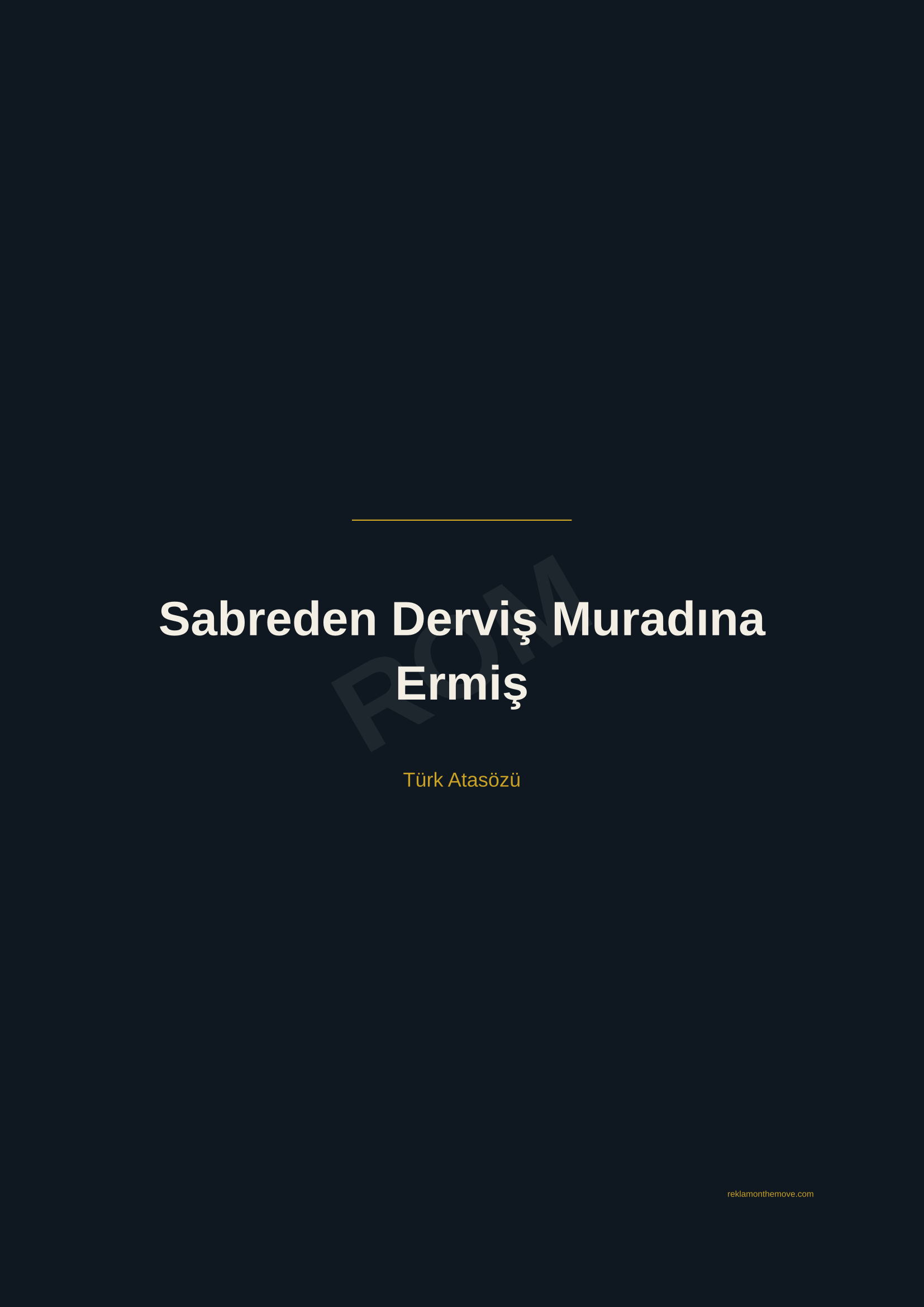 Sabreden Derviş Muradına Ermiş · Gece · A2 — ROM dijital ürün önizlemesi (filigranlı)