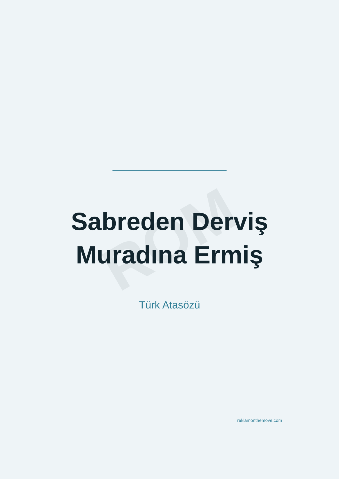 Sabreden Derviş Muradına Ermiş · Okyanus · A3 — ROM dijital ürün önizlemesi (filigranlı)