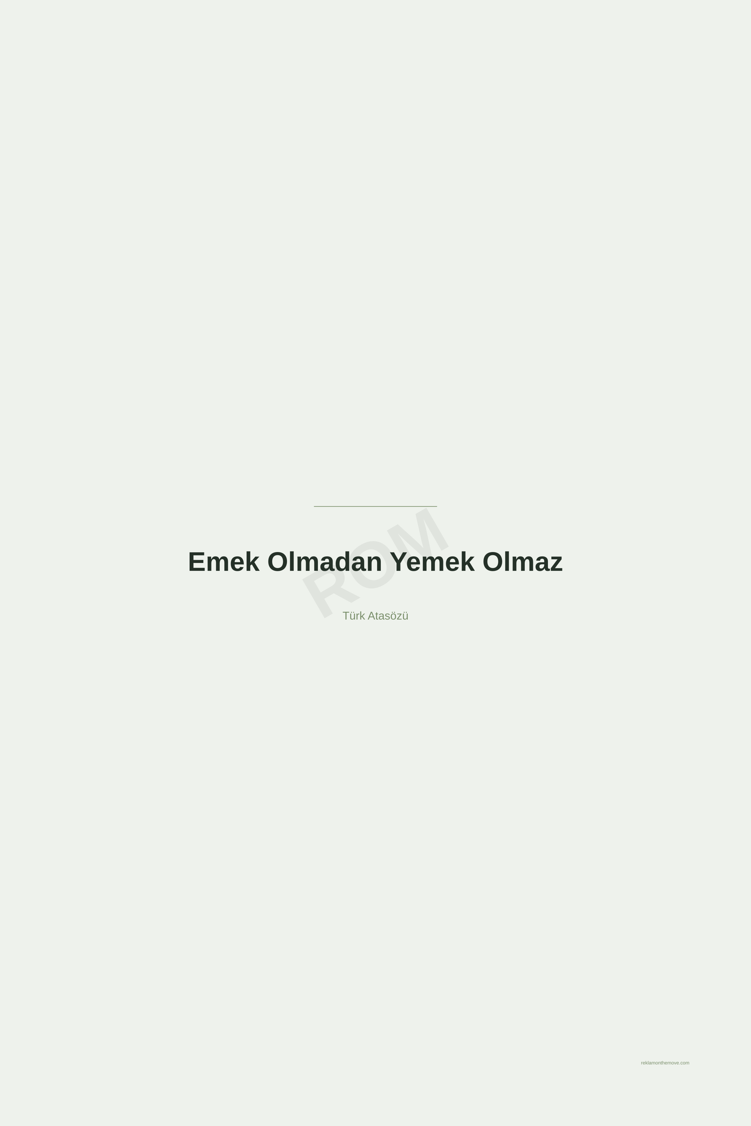 Emek Olmadan Yemek Olmaz · Adaçayı · 24×36" — ROM dijital ürün önizlemesi (filigranlı)