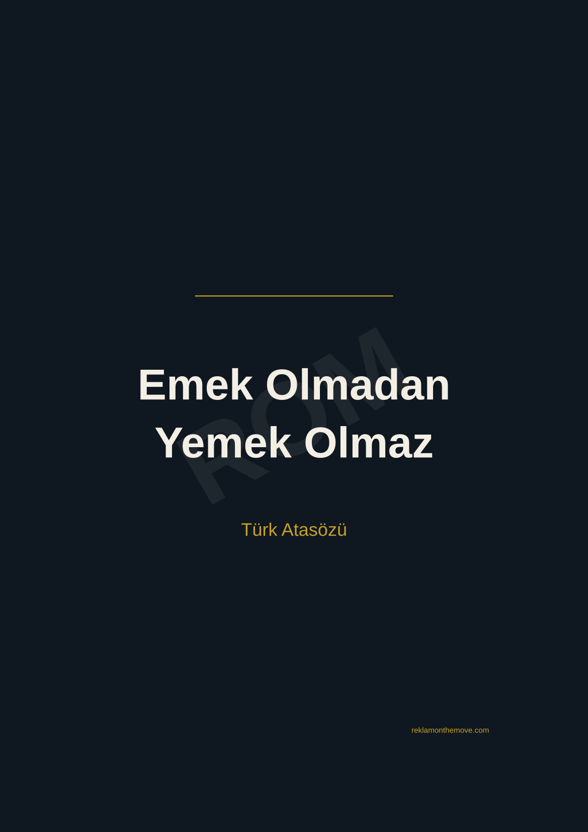 Emek Olmadan Yemek Olmaz · Gece · A3 — ROM dijital ürün önizlemesi (filigranlı)