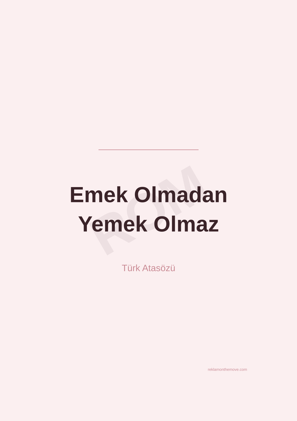 Emek Olmadan Yemek Olmaz · Gül · A3 — ROM dijital ürün önizlemesi (filigranlı)