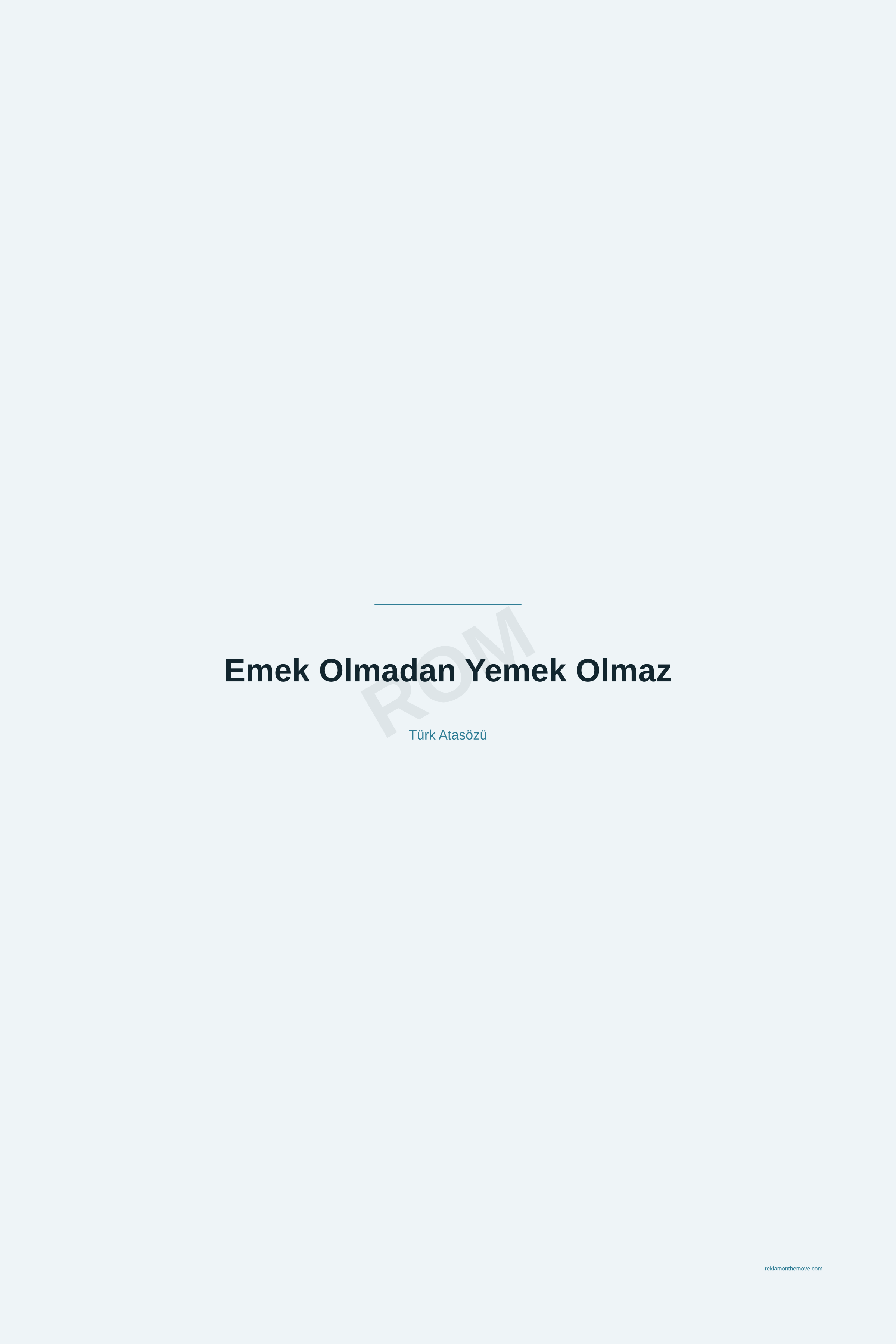 Emek Olmadan Yemek Olmaz · Okyanus · 24×36" — ROM dijital ürün önizlemesi (filigranlı)