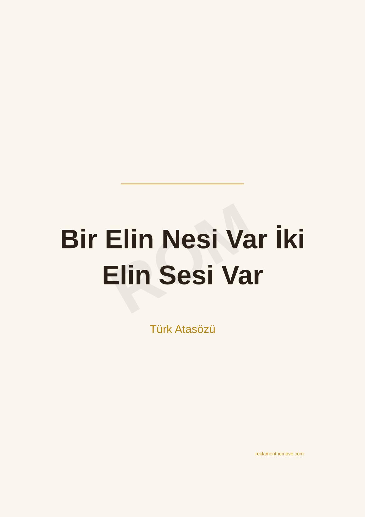 Bir Elin Nesi Var İki Elin Sesi Var · Espresso · A3 — ROM dijital ürün önizlemesi (filigranlı)