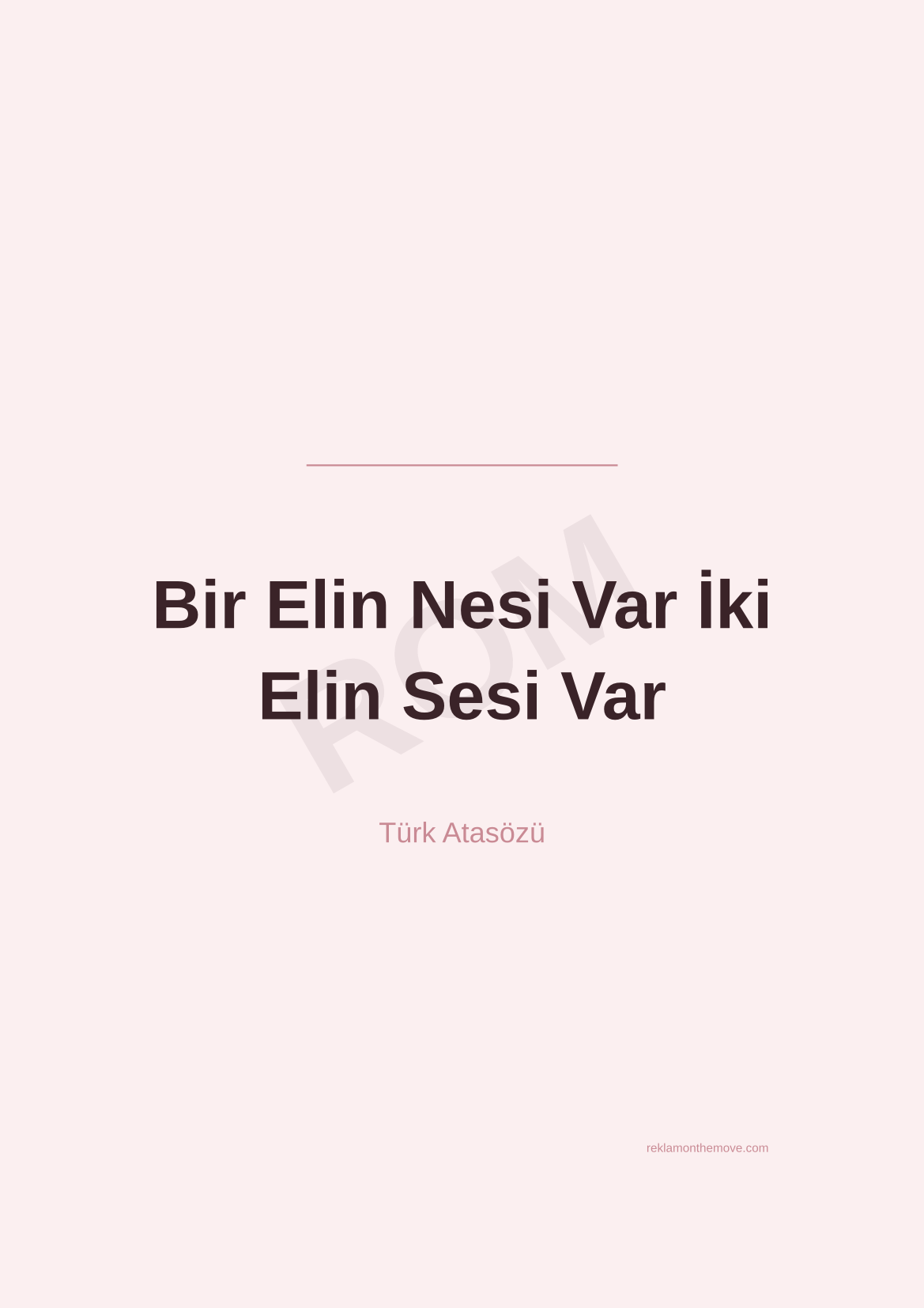 Bir Elin Nesi Var İki Elin Sesi Var · Gül · A3 — ROM dijital ürün önizlemesi (filigranlı)