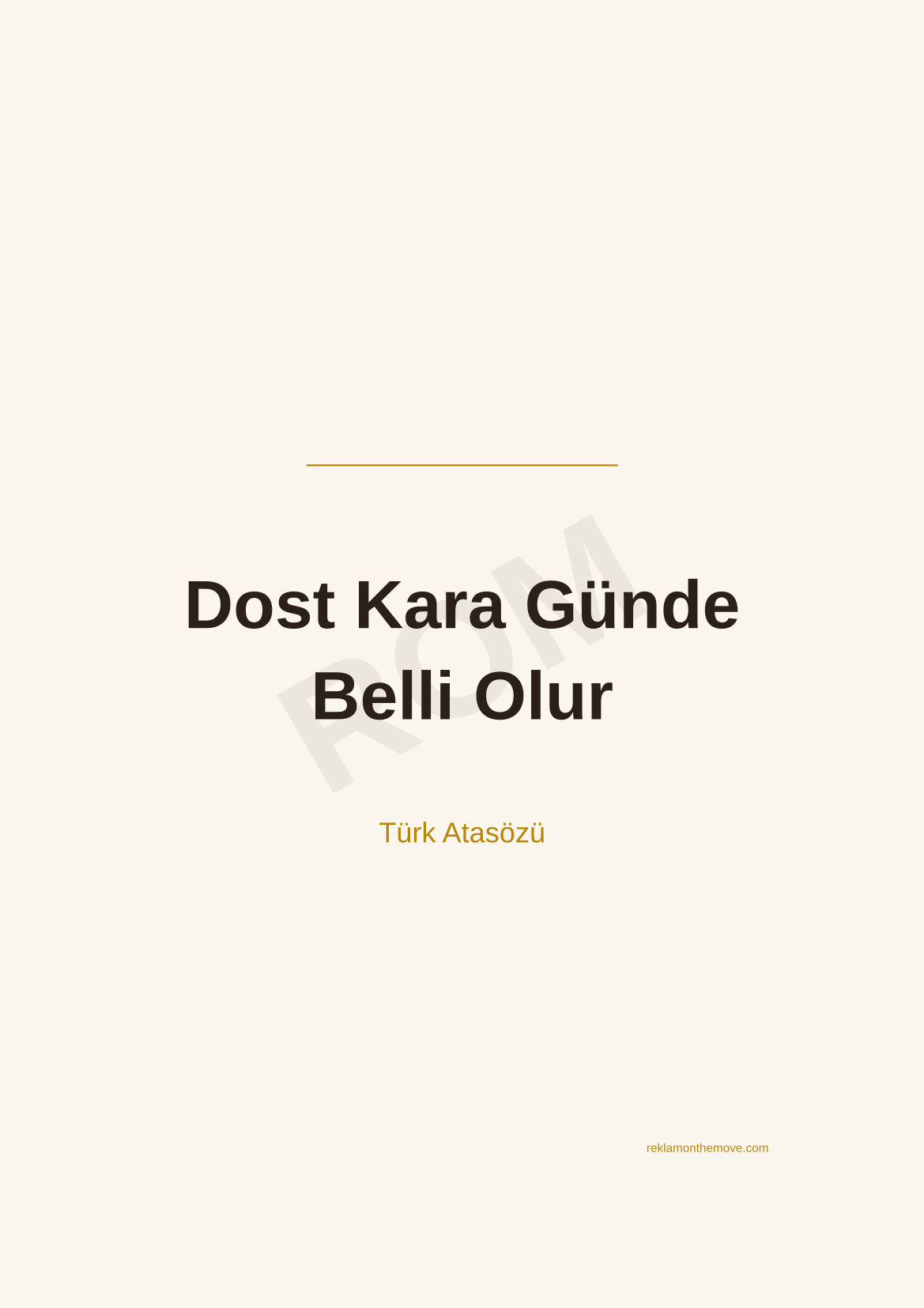 Dost Kara Günde Belli Olur · Espresso · A3 — ROM dijital ürün önizlemesi (filigranlı)