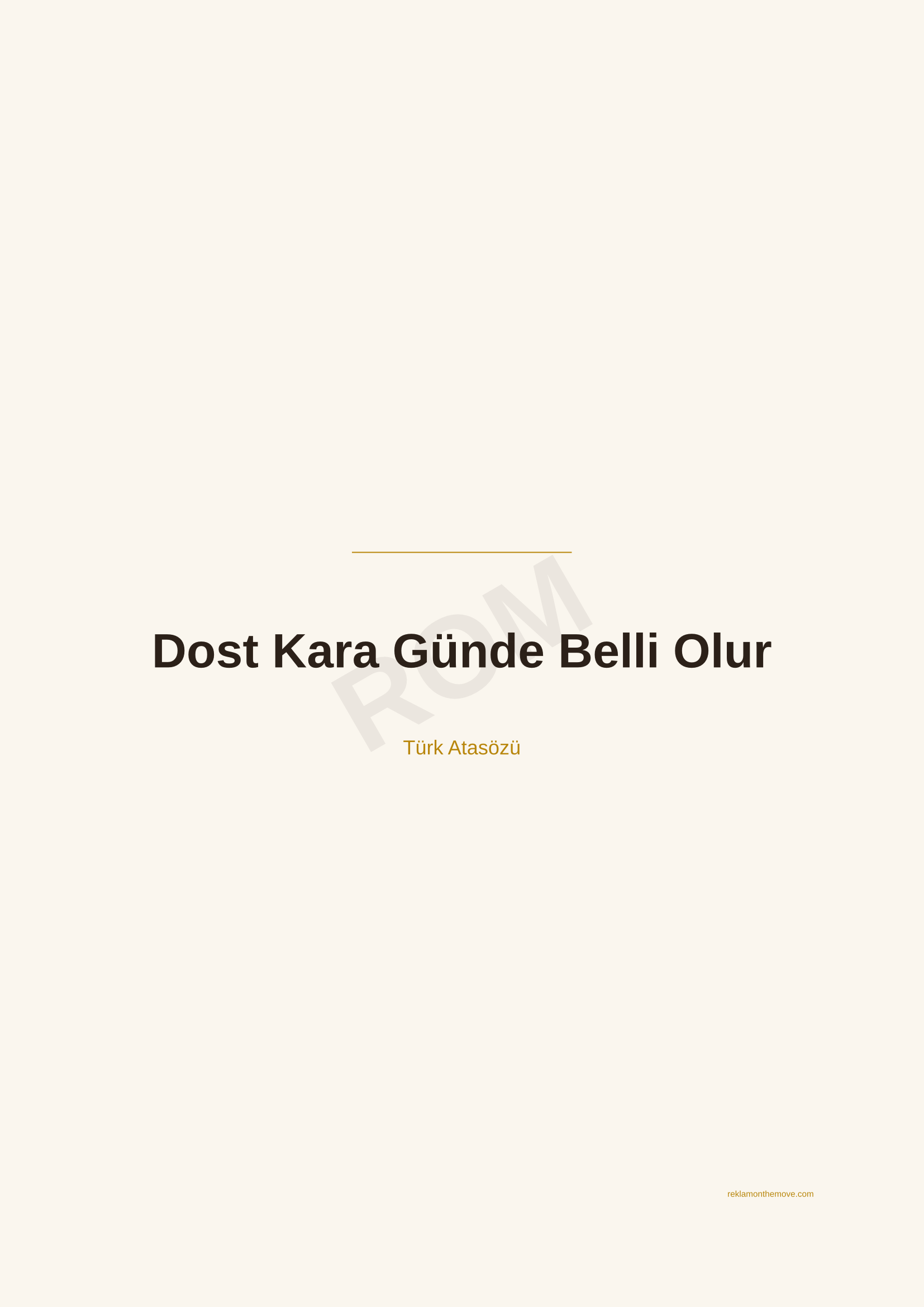 Dost Kara Günde Belli Olur · Espresso — ROM dijital ürün önizlemesi (filigranlı)