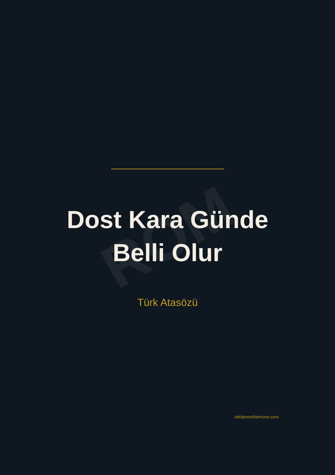 Dost Kara Günde Belli Olur · Gece · A3 — ROM dijital ürün önizlemesi (filigranlı)