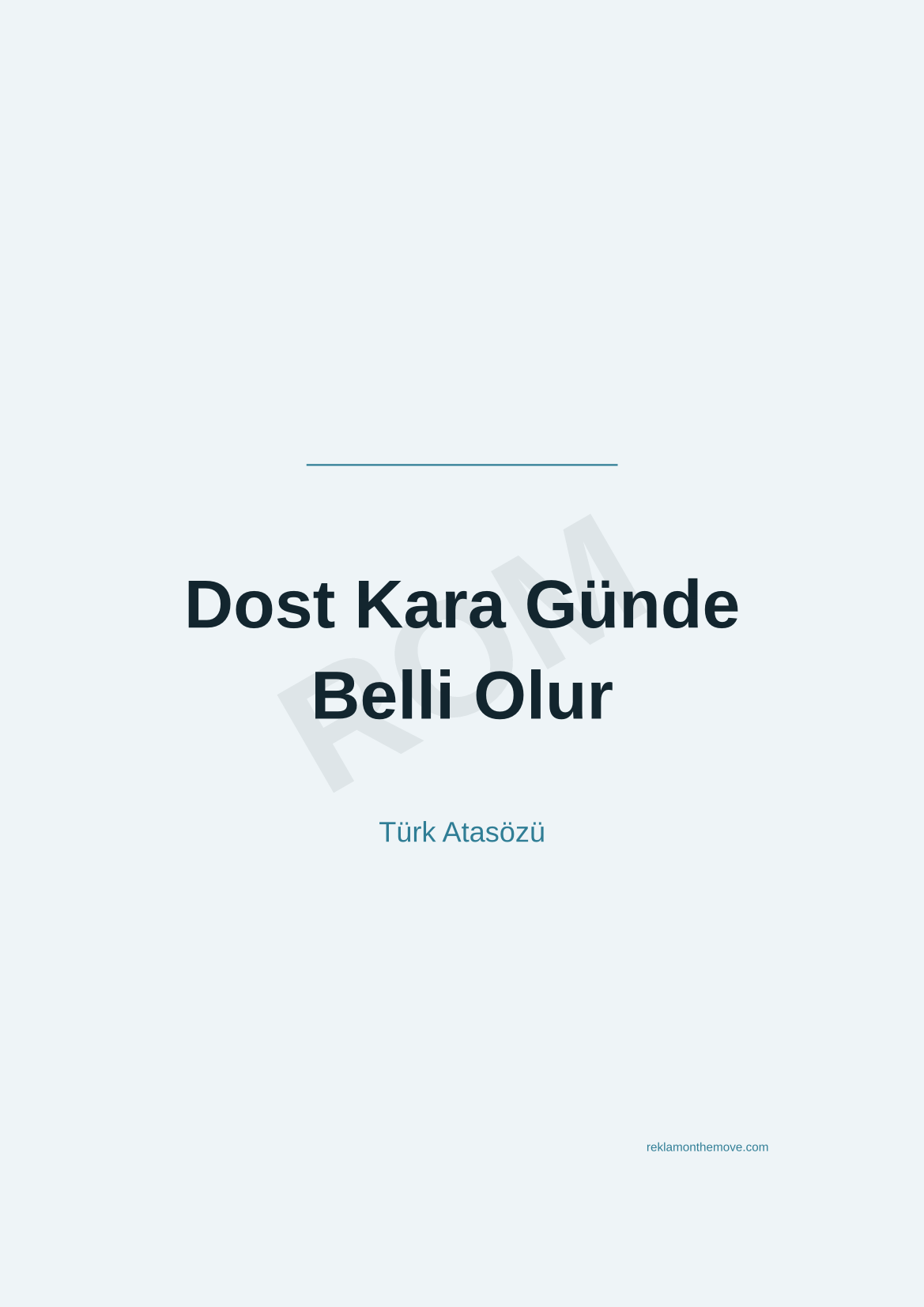 Dost Kara Günde Belli Olur · Okyanus · A3 — ROM dijital ürün önizlemesi (filigranlı)
