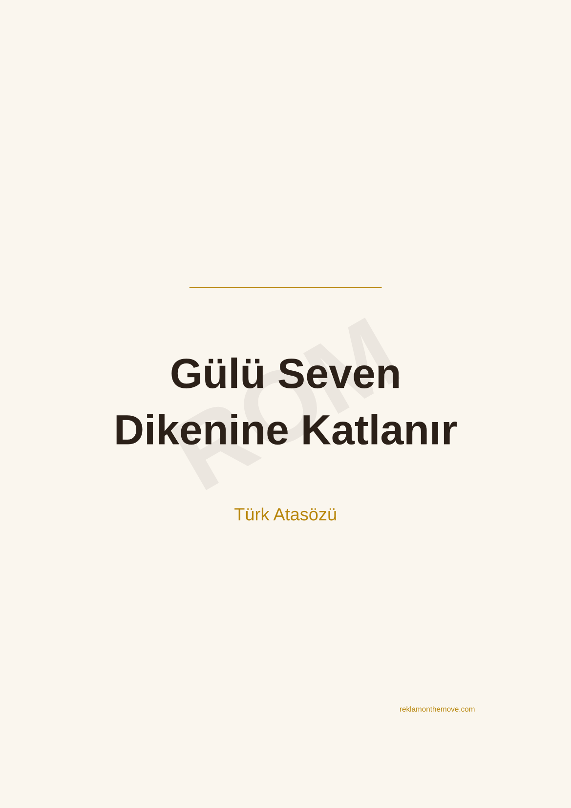 Gülü Seven Dikenine Katlanır · Espresso · A3 — ROM dijital ürün önizlemesi (filigranlı)