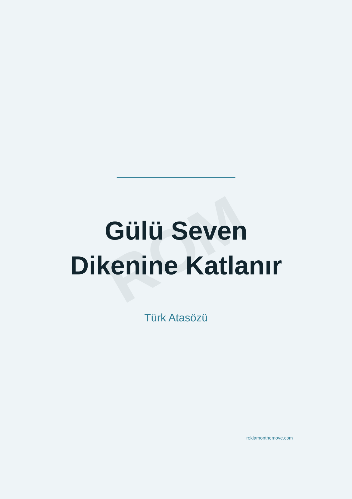 Gülü Seven Dikenine Katlanır · Okyanus · A3 — ROM dijital ürün önizlemesi (filigranlı)