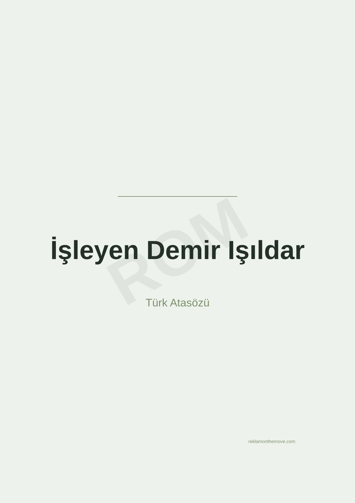 İşleyen Demir Işıldar · Adaçayı · A3 — ROM dijital ürün önizlemesi (filigranlı)
