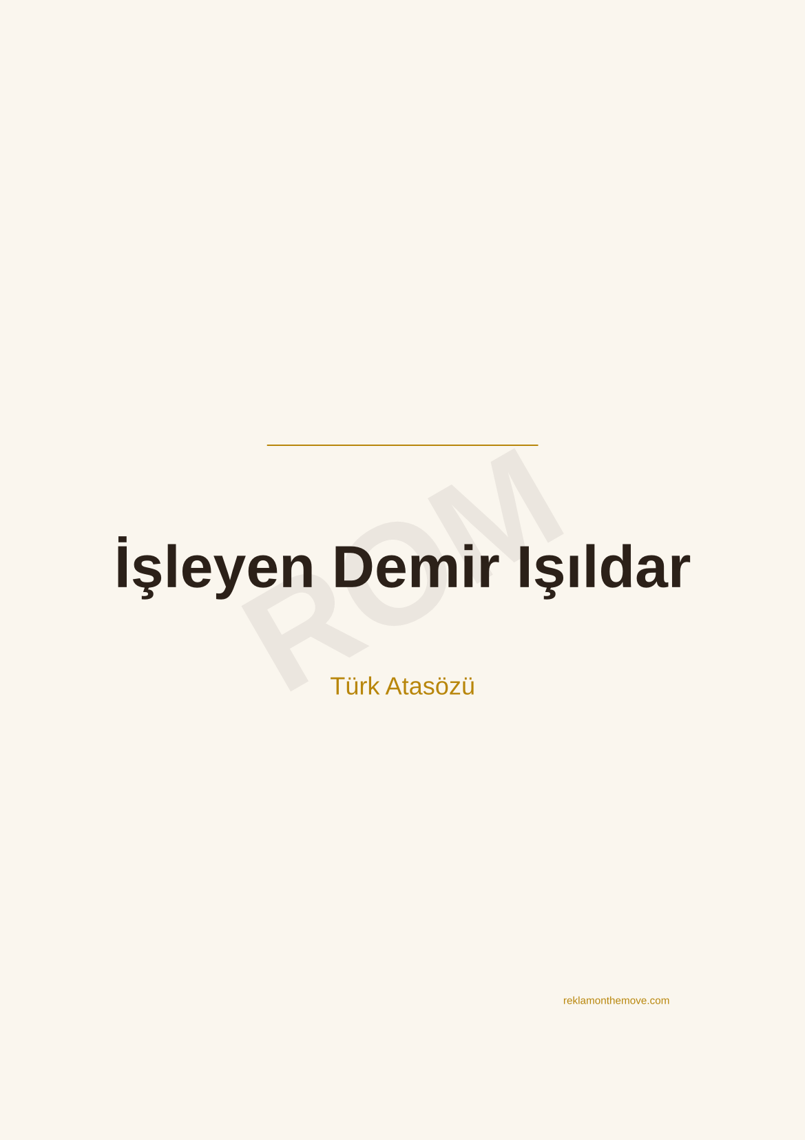 İşleyen Demir Işıldar · Espresso · A3 — ROM dijital ürün önizlemesi (filigranlı)