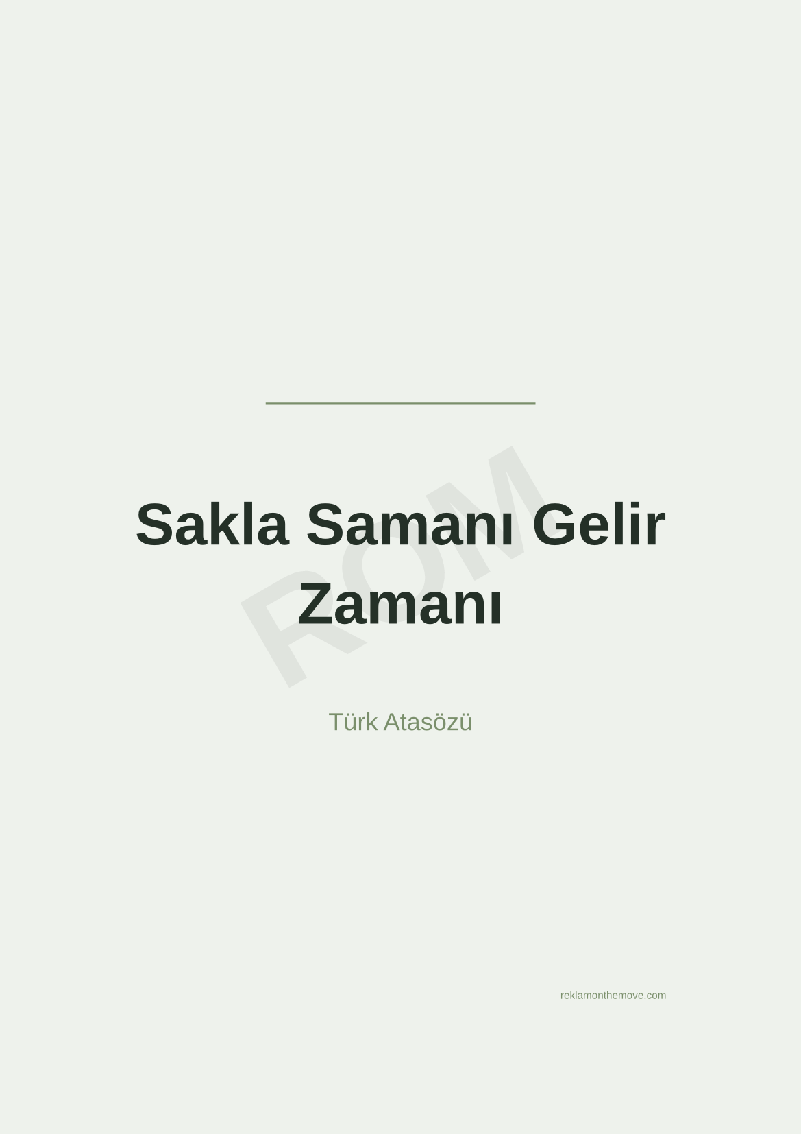 Sakla Samanı Gelir Zamanı · Adaçayı · A3 — ROM dijital ürün önizlemesi (filigranlı)