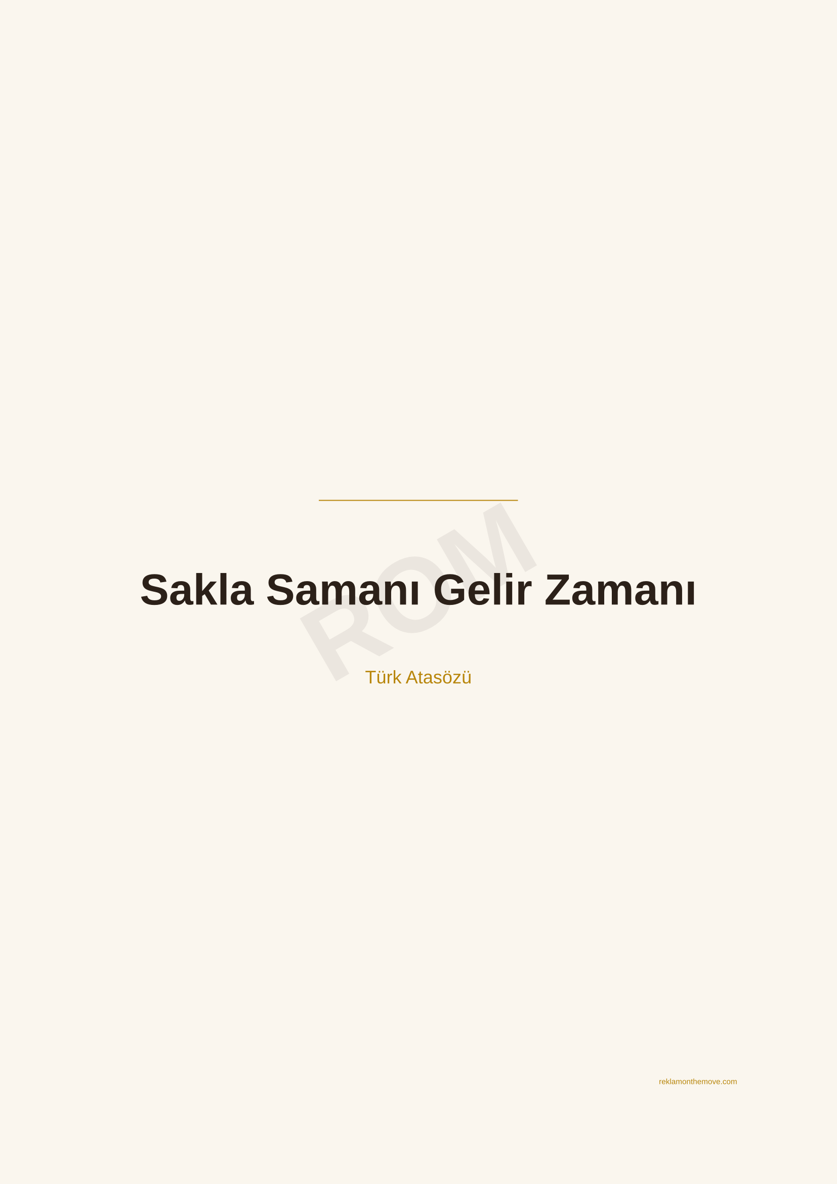 Sakla Samanı Gelir Zamanı · Espresso · A2 — ROM dijital ürün önizlemesi (filigranlı)