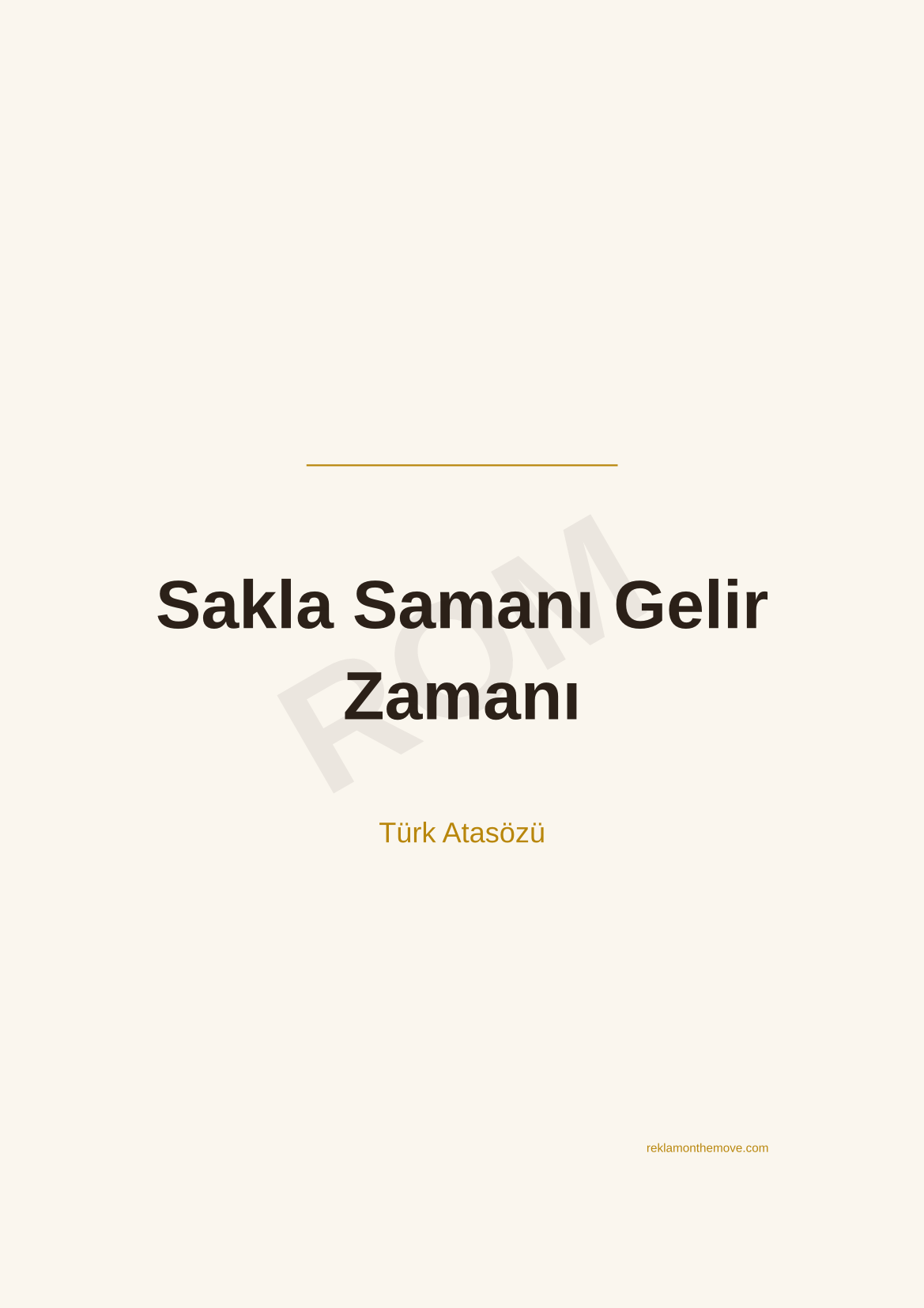 Sakla Samanı Gelir Zamanı · Espresso · A3 — ROM dijital ürün önizlemesi (filigranlı)