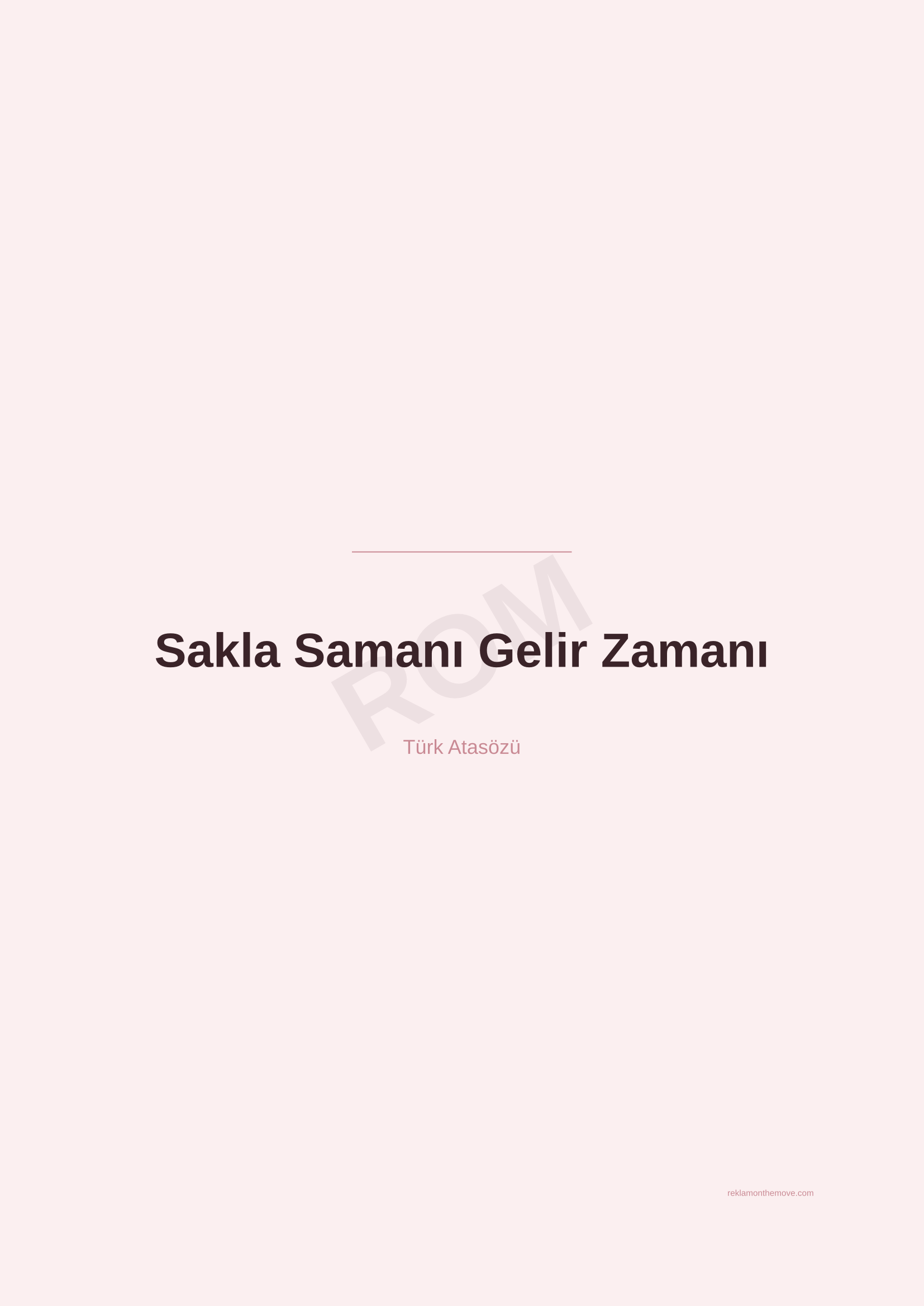 Sakla Samanı Gelir Zamanı · Gül · A2 — ROM dijital ürün önizlemesi (filigranlı)