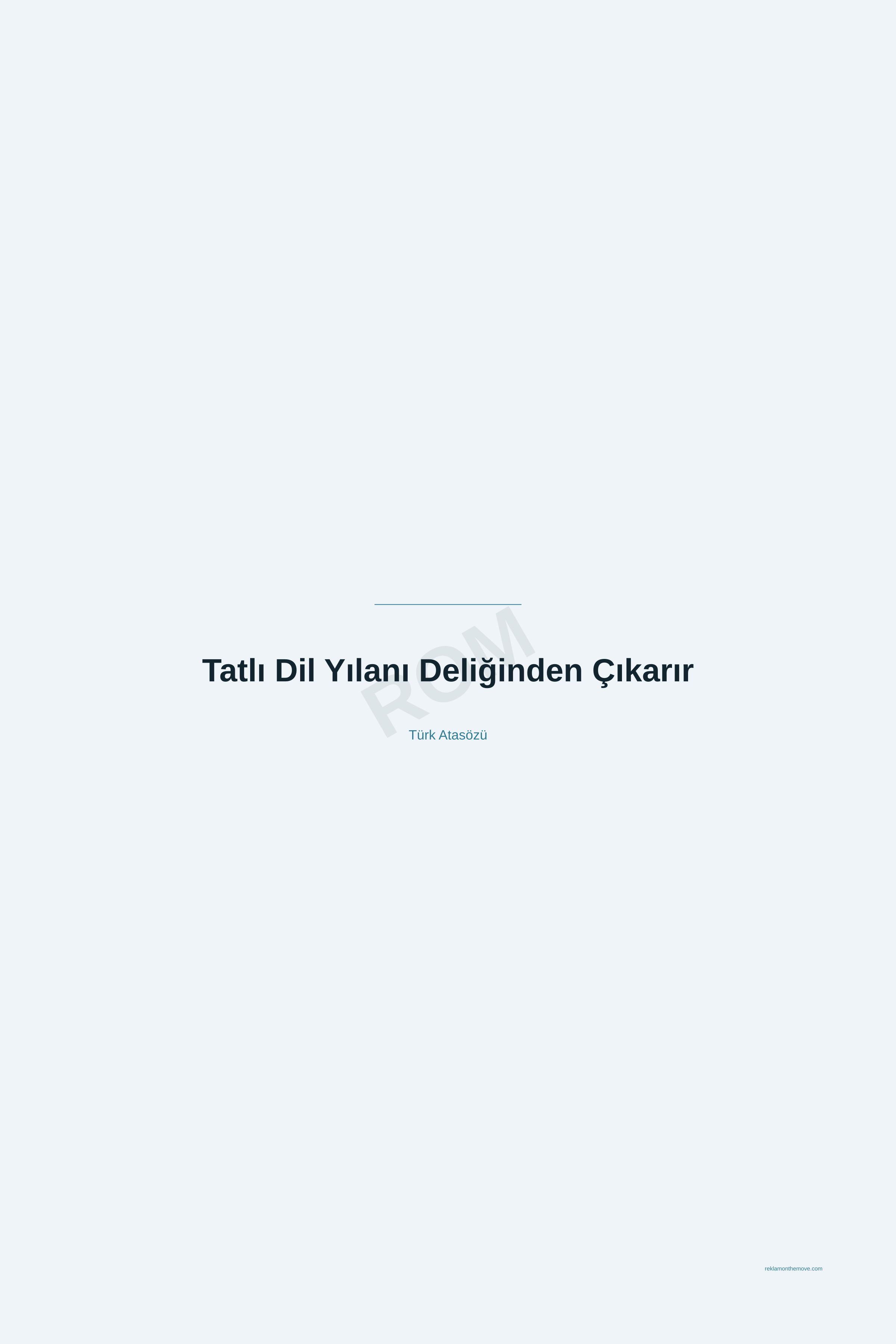 Tatlı Dil Yılanı Deliğinden Çıkarır · Okyanus · 24×36" — ROM dijital ürün önizlemesi (filigranlı)