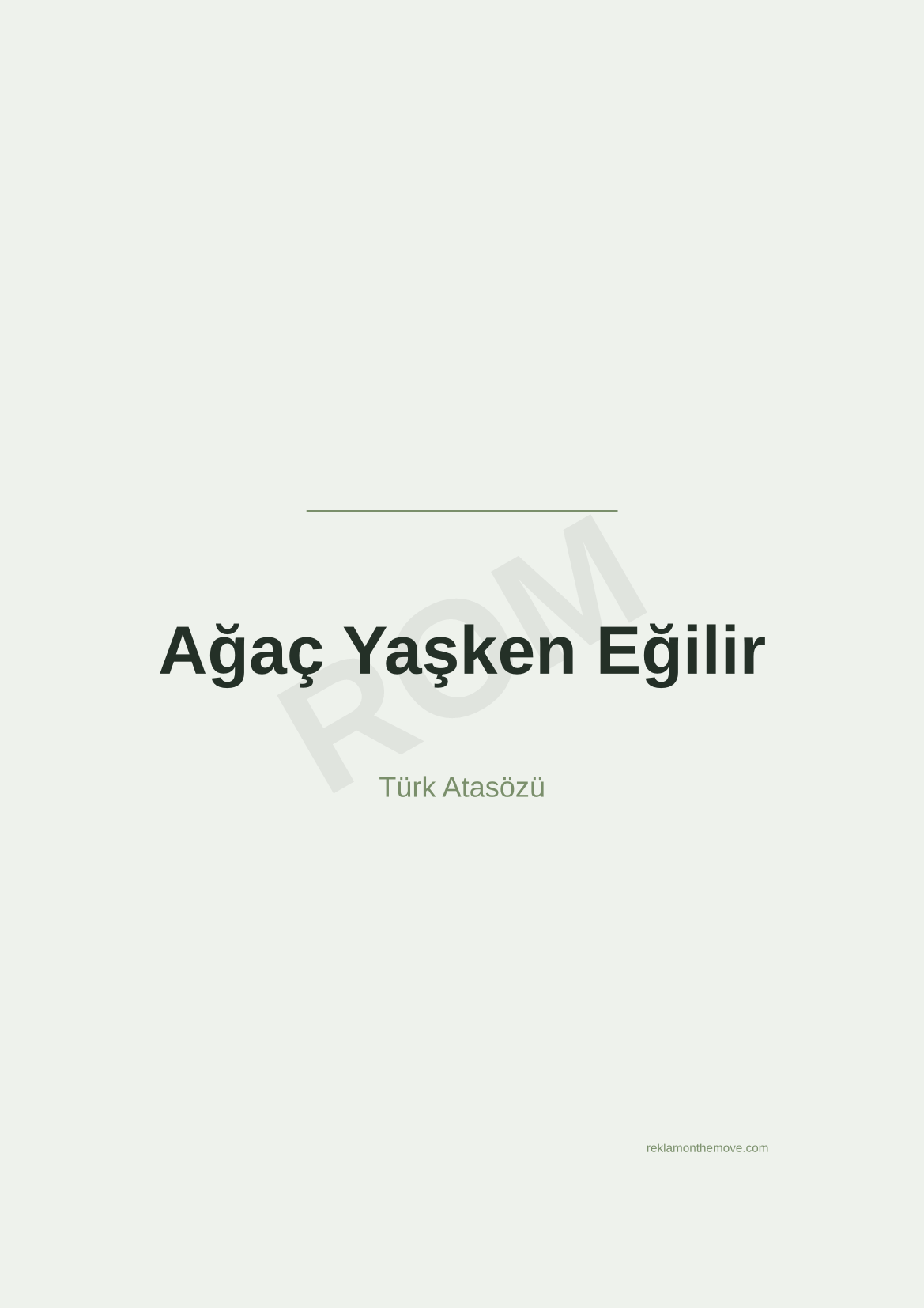 Ağaç Yaşken Eğilir · Adaçayı · A3 — ROM dijital ürün önizlemesi (filigranlı)