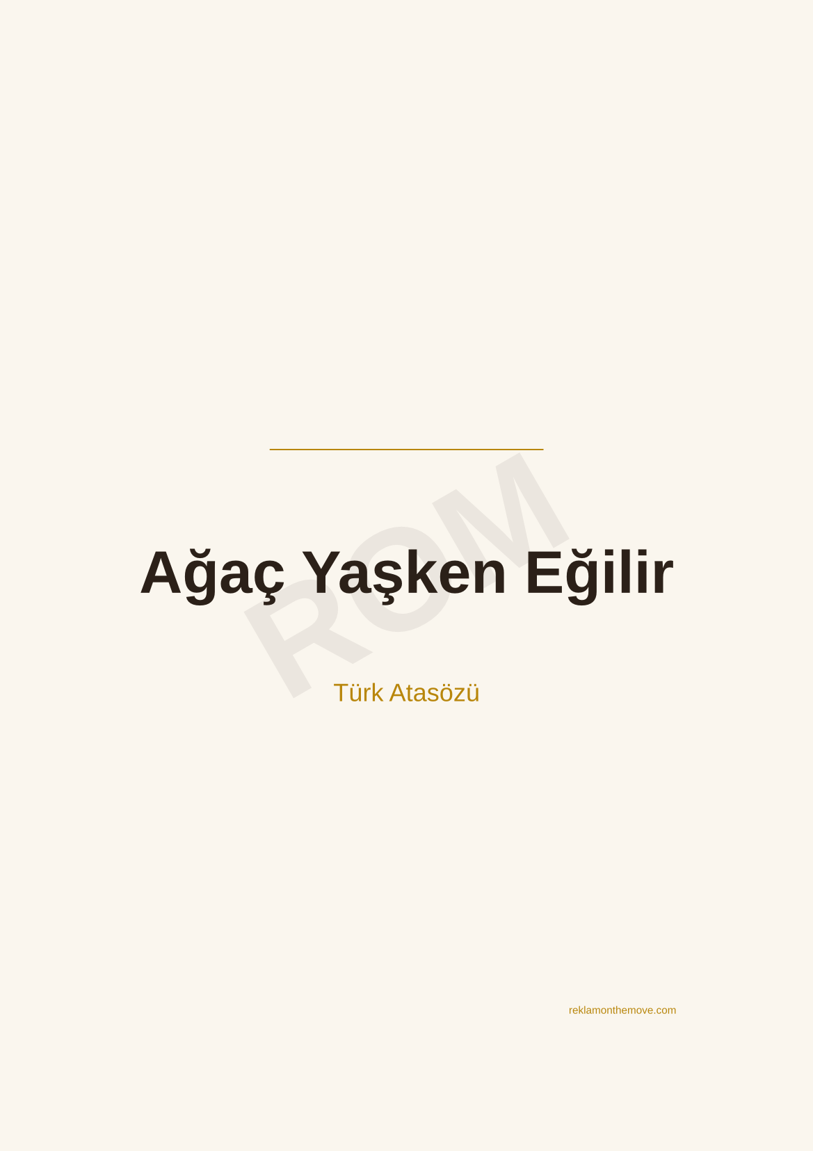 Ağaç Yaşken Eğilir · Espresso · A3 — ROM dijital ürün önizlemesi (filigranlı)