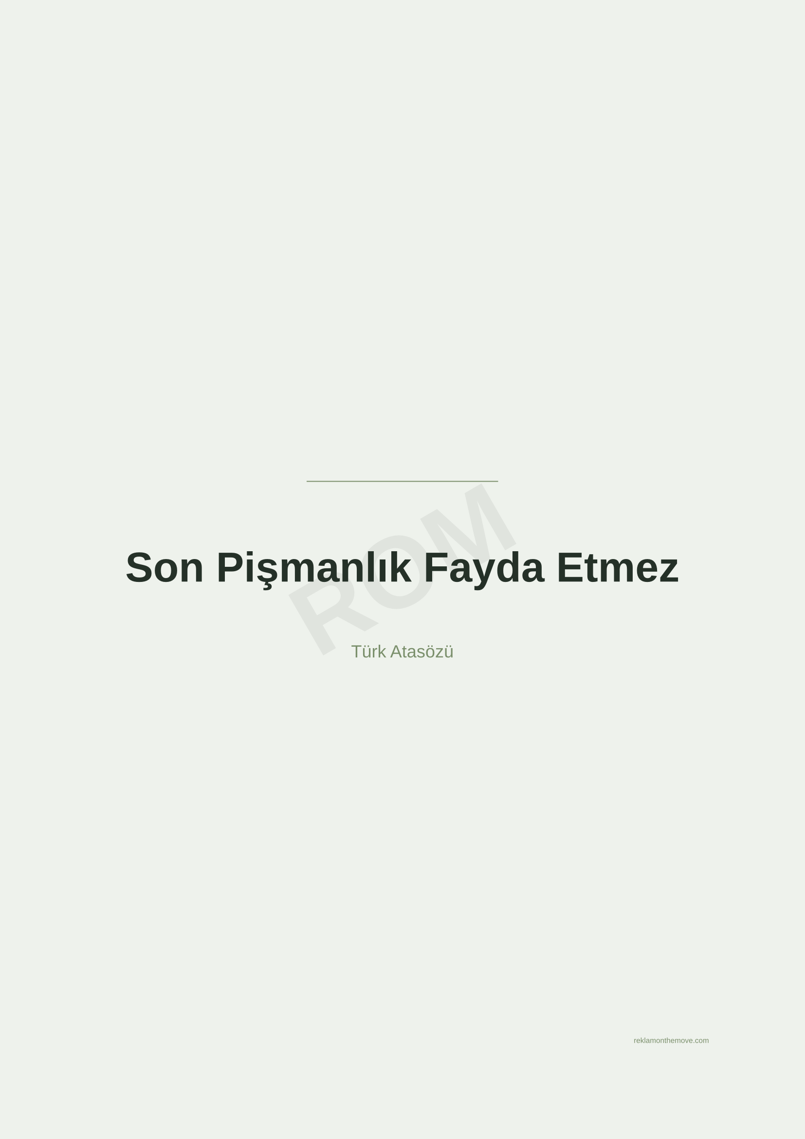 Son Pişmanlık Fayda Etmez · Adaçayı · A2 — ROM dijital ürün önizlemesi (filigranlı)