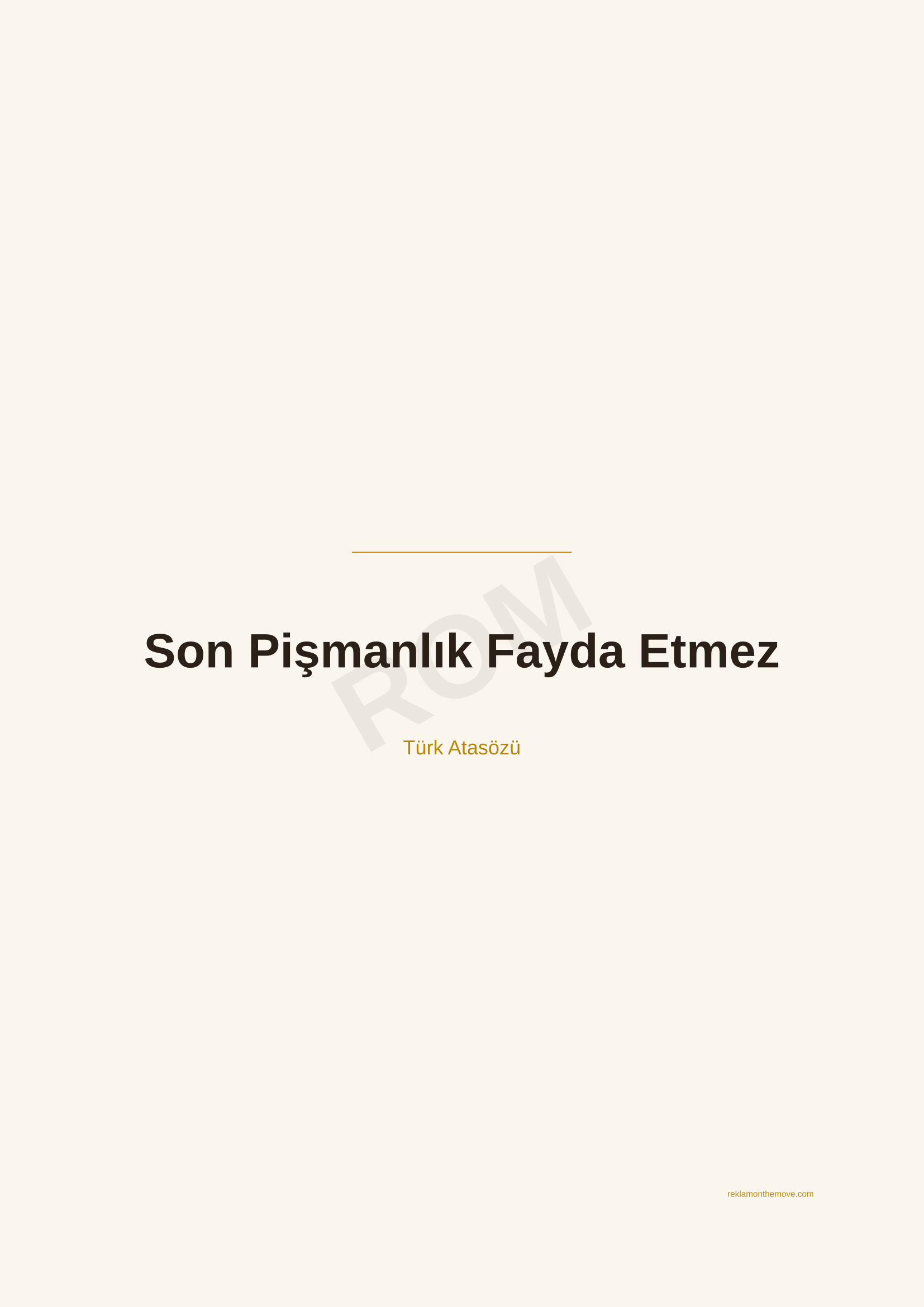Son Pişmanlık Fayda Etmez · Espresso — ROM dijital ürün önizlemesi (filigranlı)