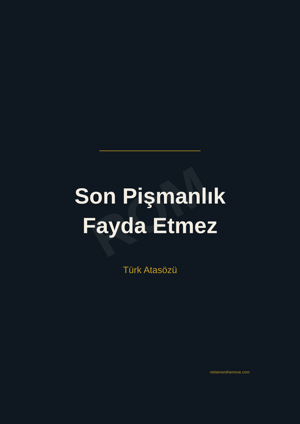 Son Pişmanlık Fayda Etmez · Gece · A3 — ROM dijital ürün önizlemesi (filigranlı)