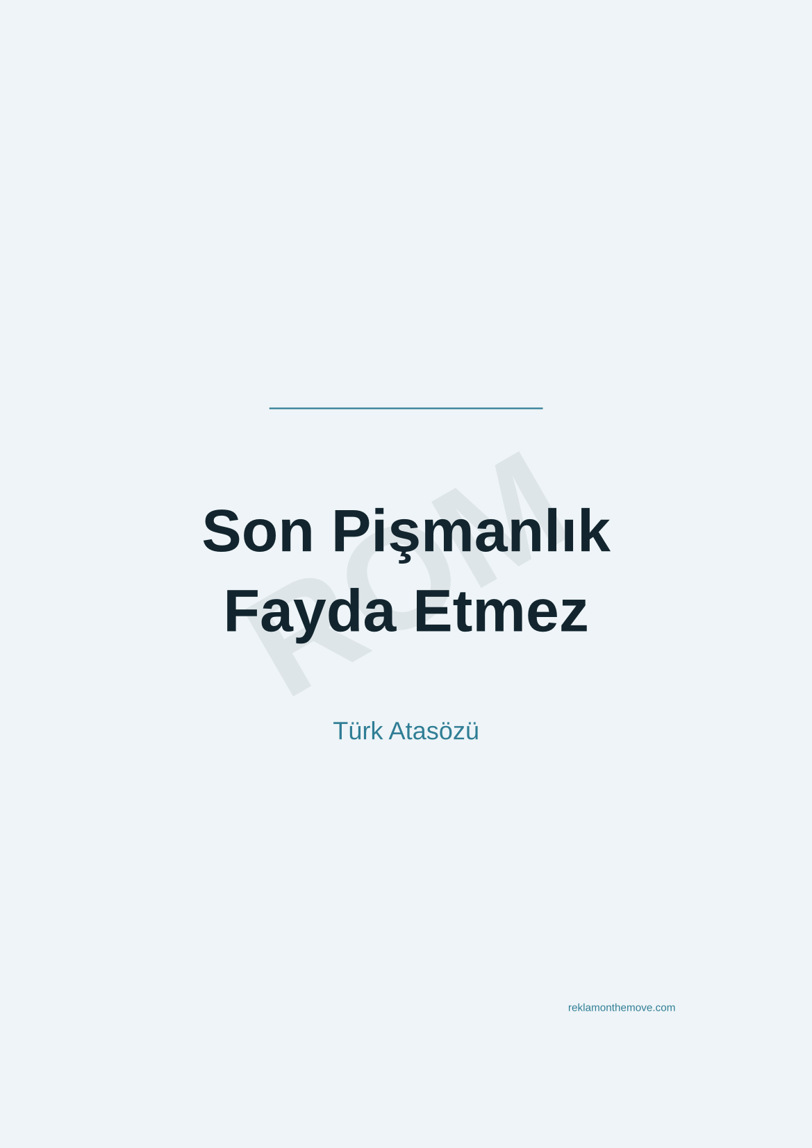Son Pişmanlık Fayda Etmez · Okyanus · A3 — ROM dijital ürün önizlemesi (filigranlı)