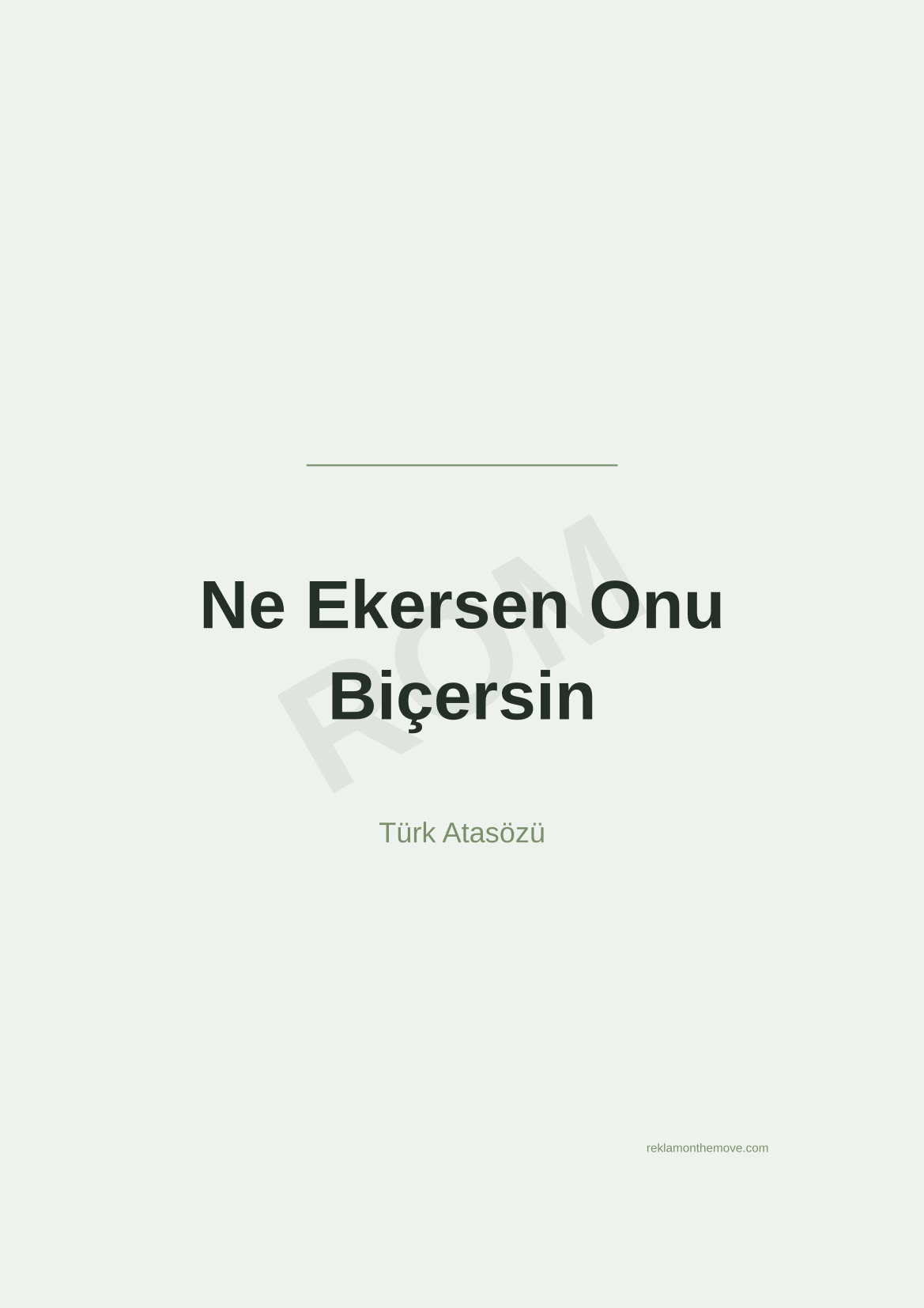 Ne Ekersen Onu Biçersin · Adaçayı · A3 — ROM dijital ürün önizlemesi (filigranlı)