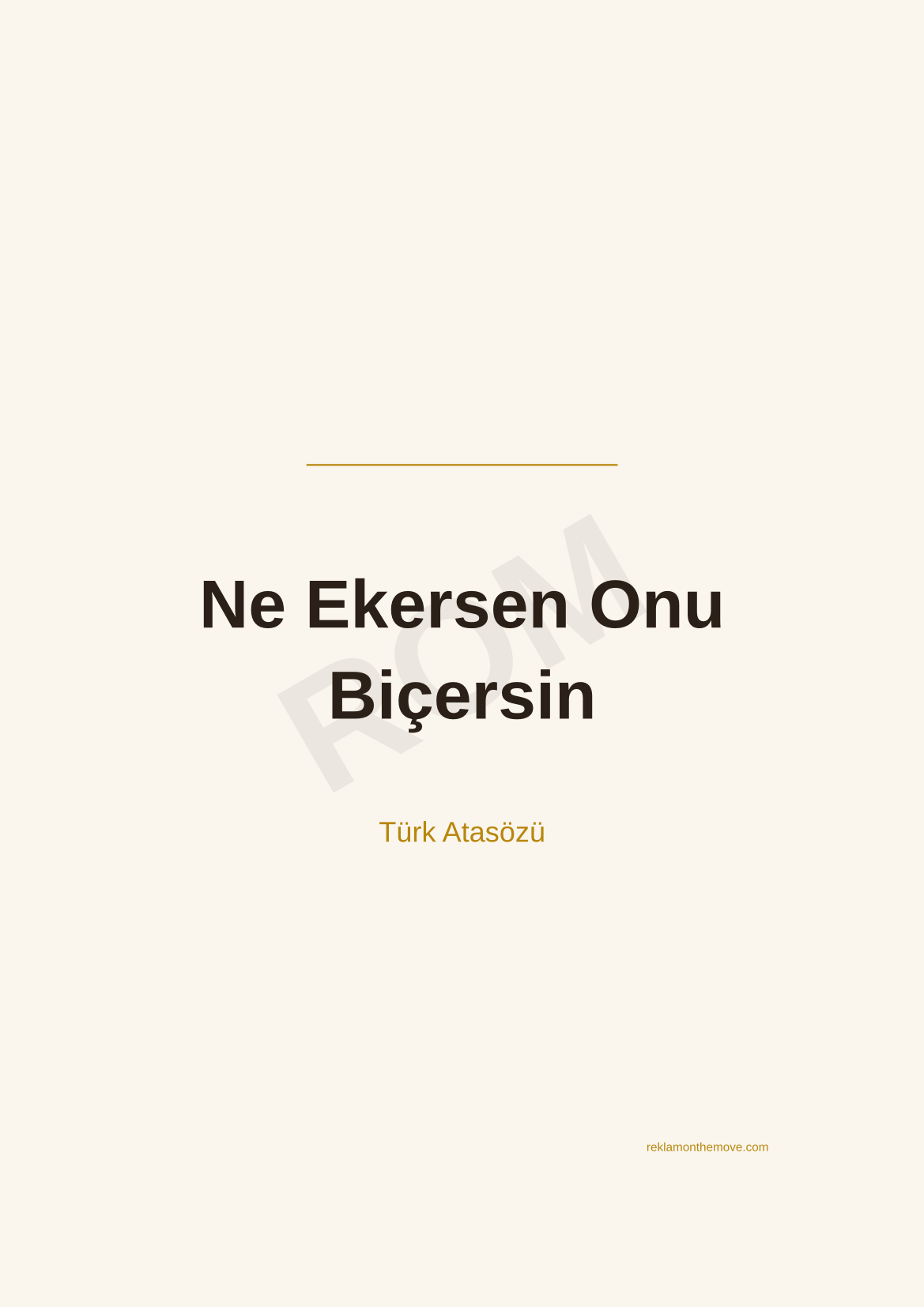 Ne Ekersen Onu Biçersin · Espresso · A3 — ROM dijital ürün önizlemesi (filigranlı)