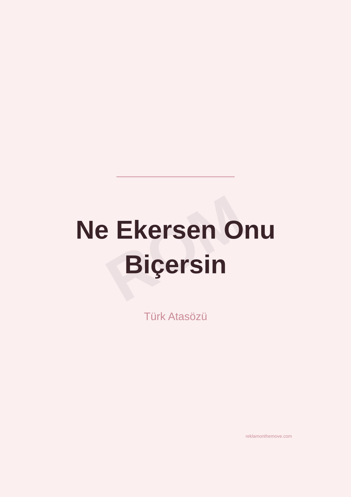 Ne Ekersen Onu Biçersin · Gül · A3 — ROM dijital ürün önizlemesi (filigranlı)