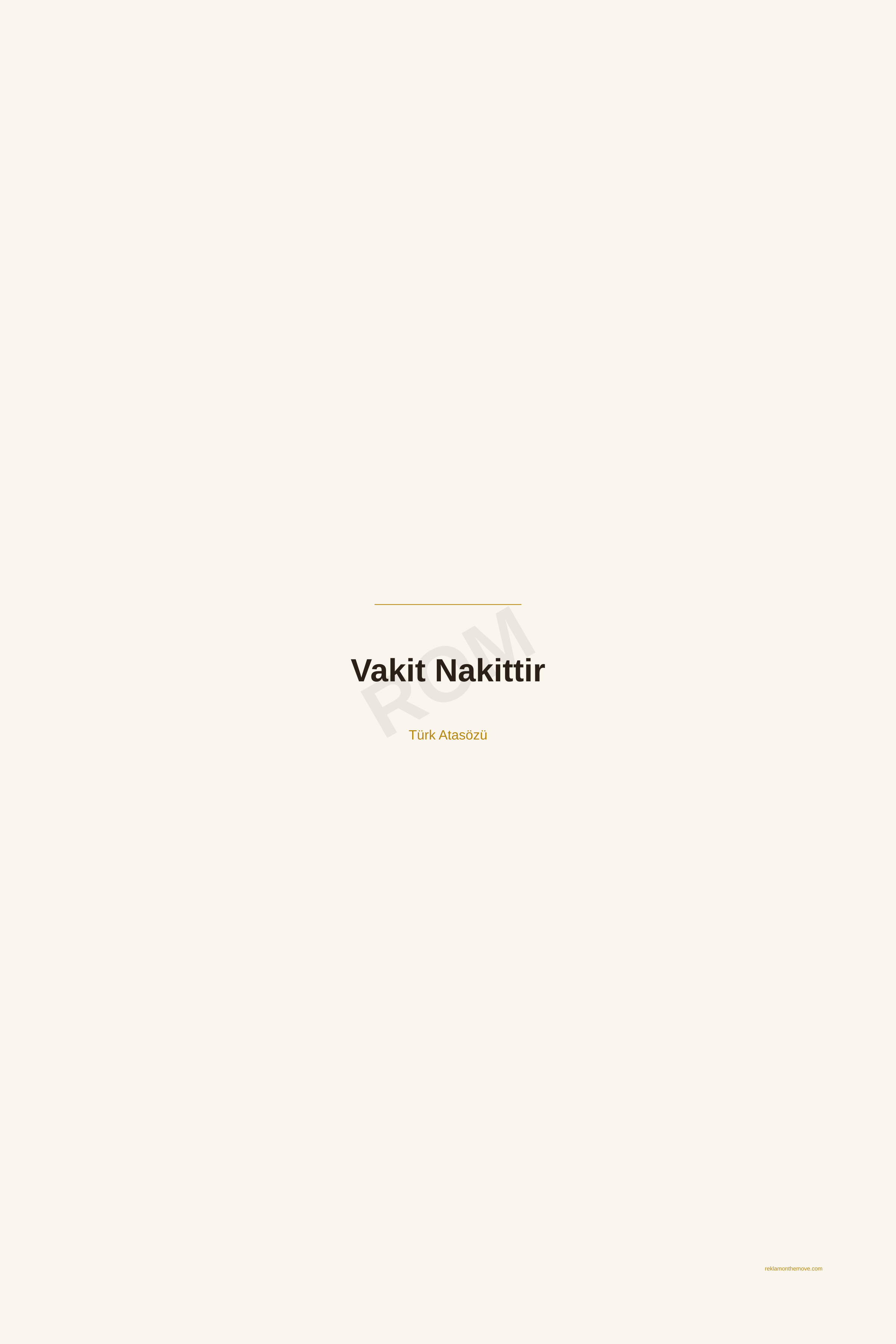 Vakit Nakittir · Espresso · 24×36" — ROM dijital ürün önizlemesi (filigranlı)