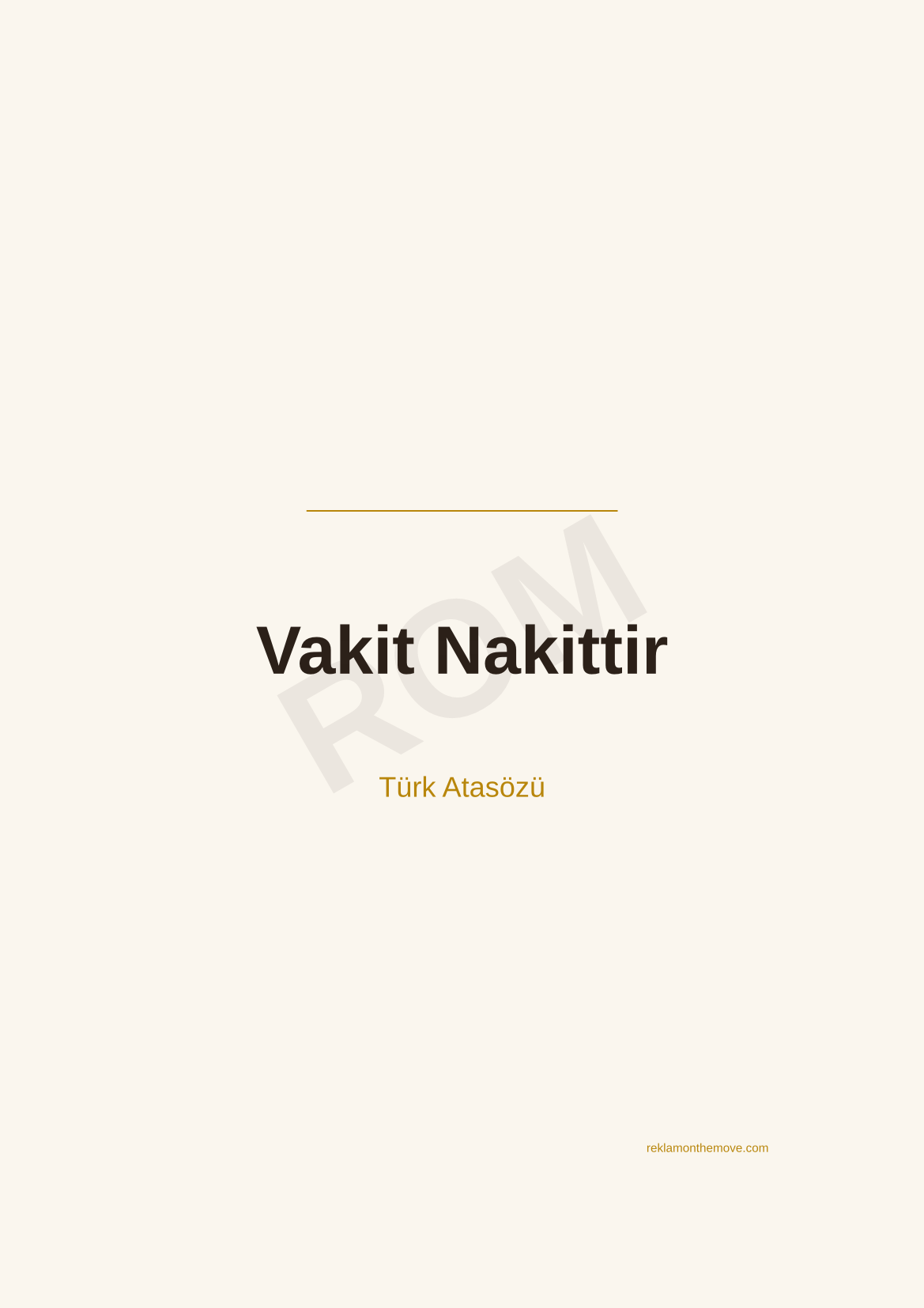 Vakit Nakittir · Espresso · A3 — ROM dijital ürün önizlemesi (filigranlı)