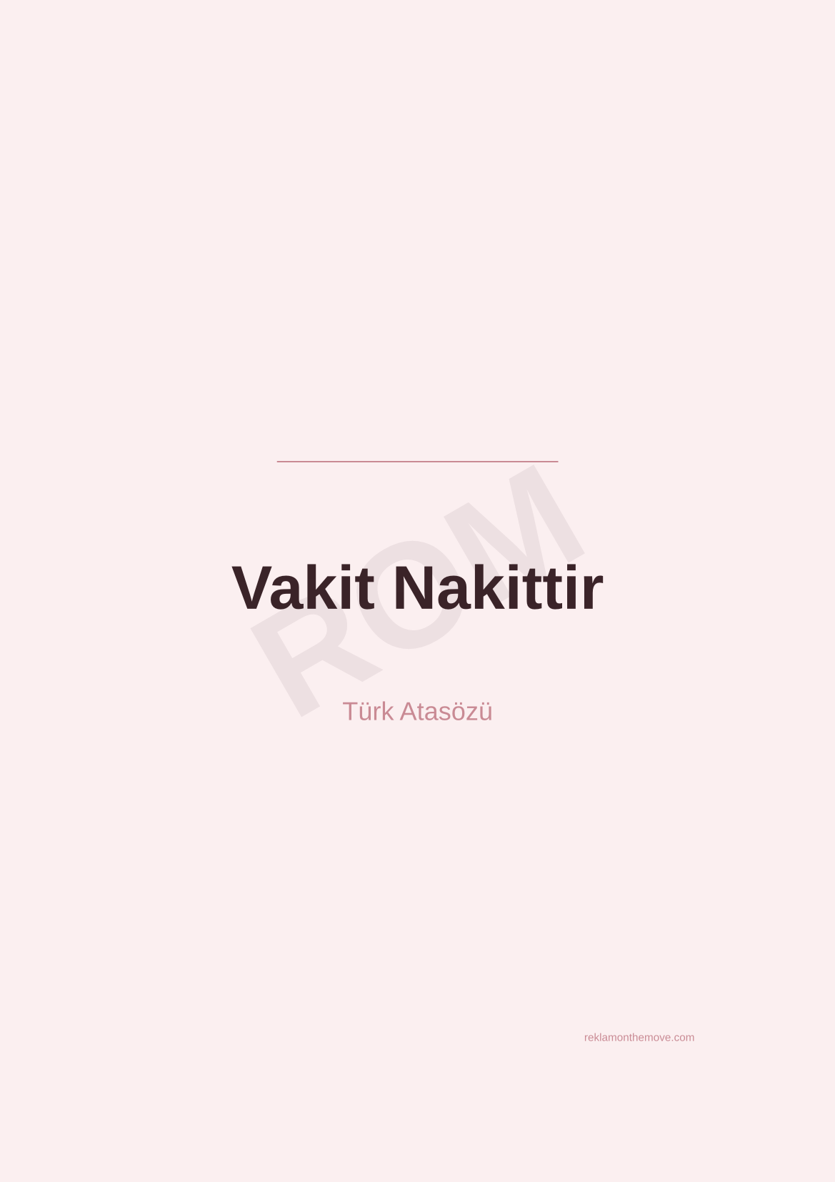 Vakit Nakittir · Gül · A3 — ROM dijital ürün önizlemesi (filigranlı)
