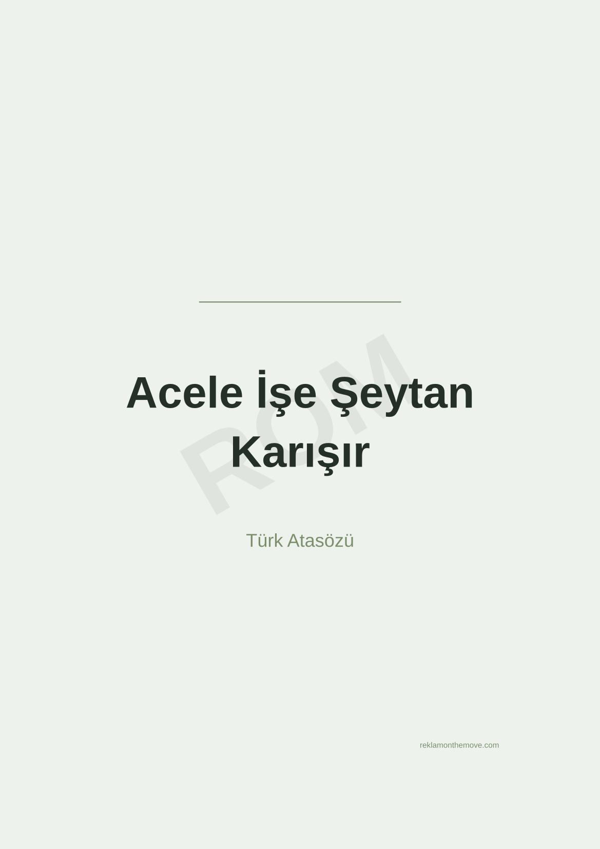 Acele İşe Şeytan Karışır · Adaçayı · A3 — ROM dijital ürün önizlemesi (filigranlı)