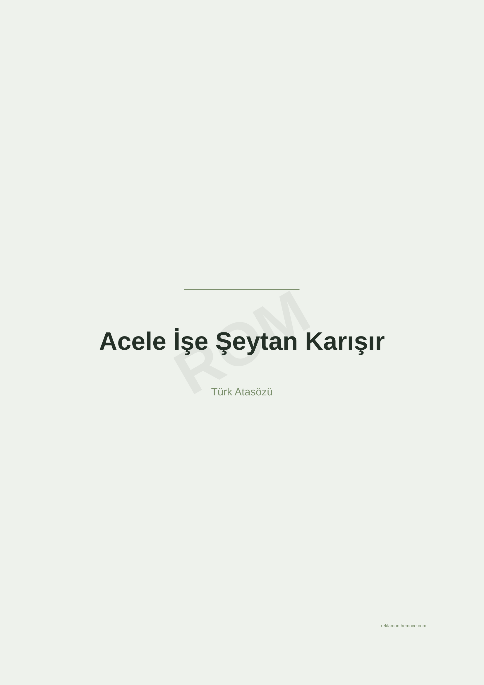 Acele İşe Şeytan Karışır · Adaçayı — ROM dijital ürün önizlemesi (filigranlı)