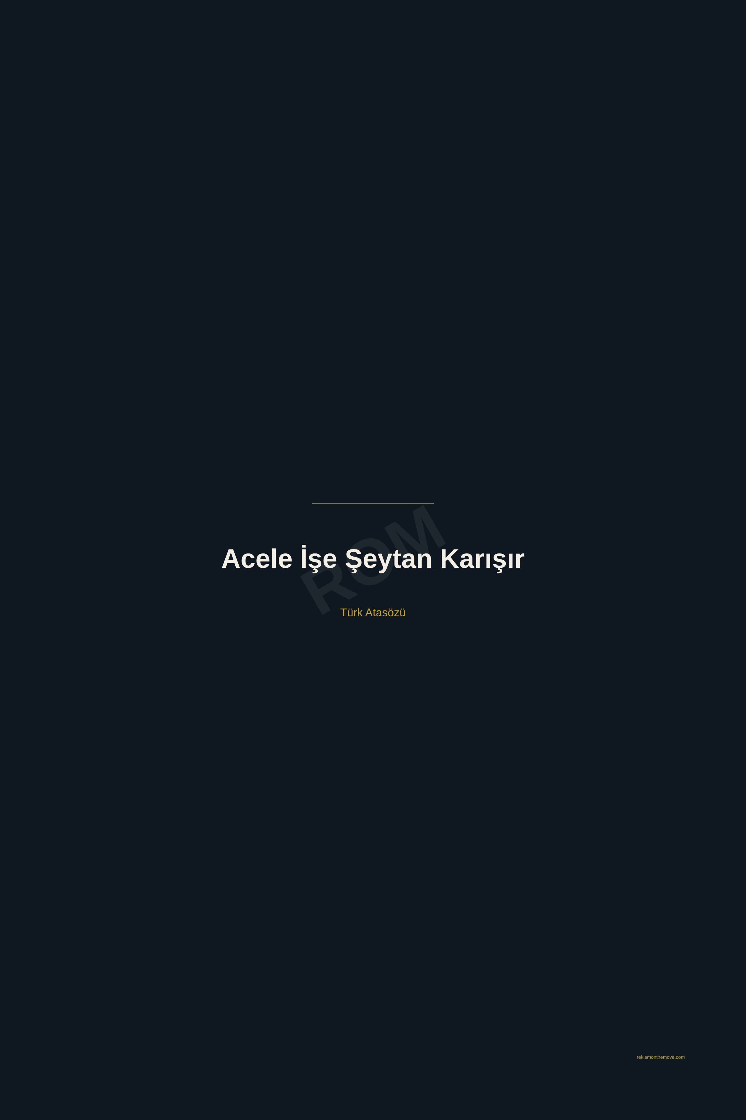 Acele İşe Şeytan Karışır · Gece · 24×36" — ROM dijital ürün önizlemesi (filigranlı)