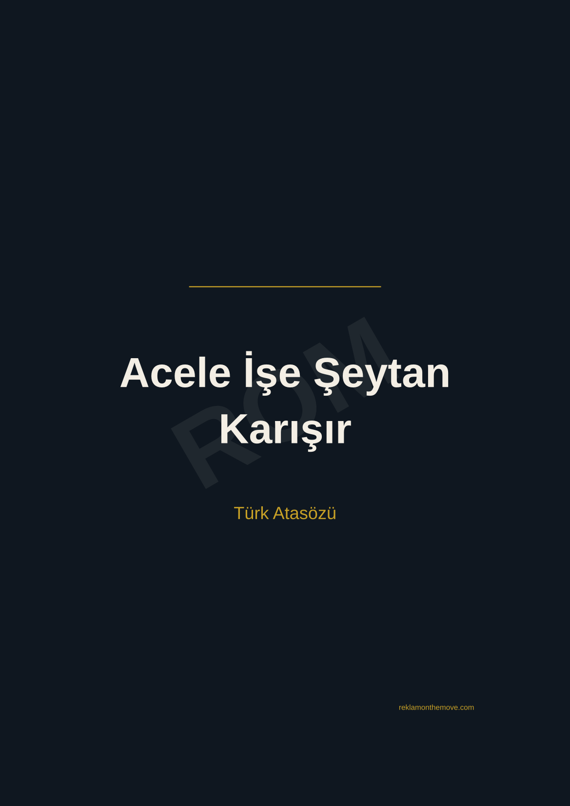 Acele İşe Şeytan Karışır · Gece · A3 — ROM dijital ürün önizlemesi (filigranlı)